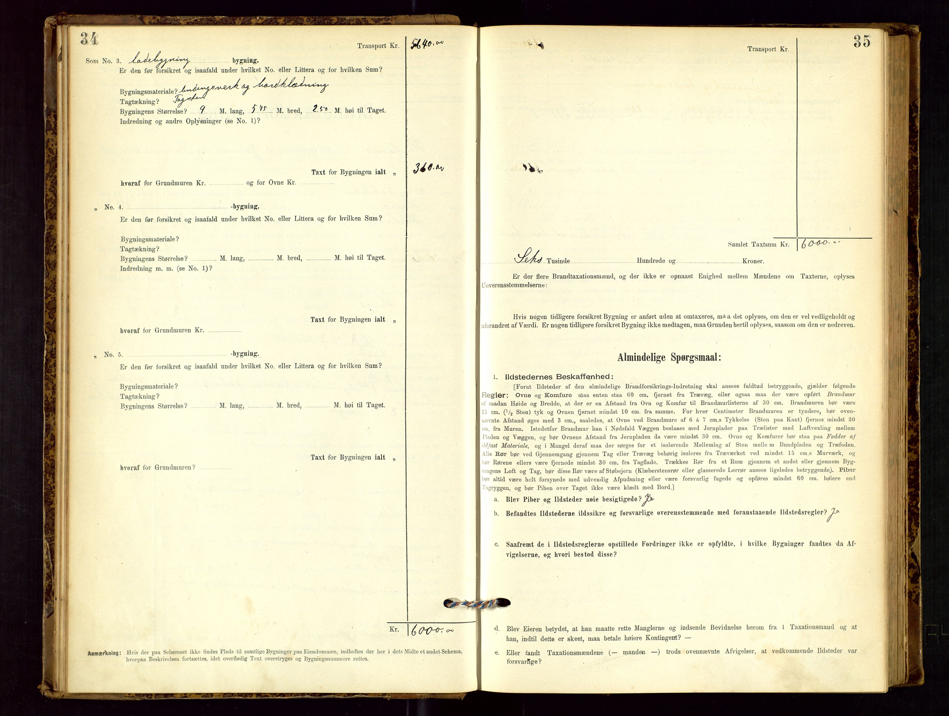 Høyland/Sandnes lensmannskontor, AV/SAST-A-100166/Gob/L0001: "Brandtaxtprotokol", 1890-1913, p. 34-35