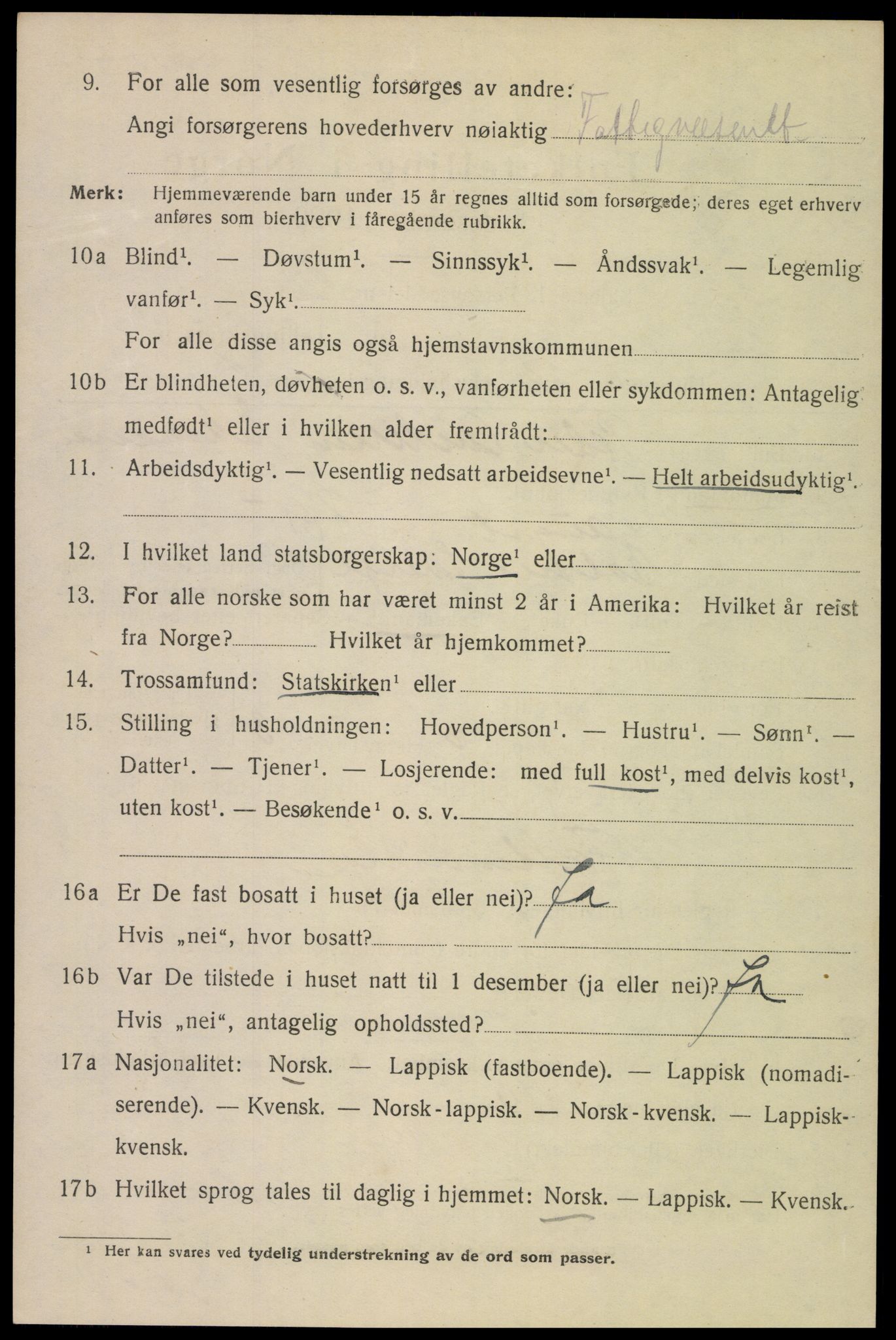 SAT, 1920 census for Bodø, 1920, p. 3674