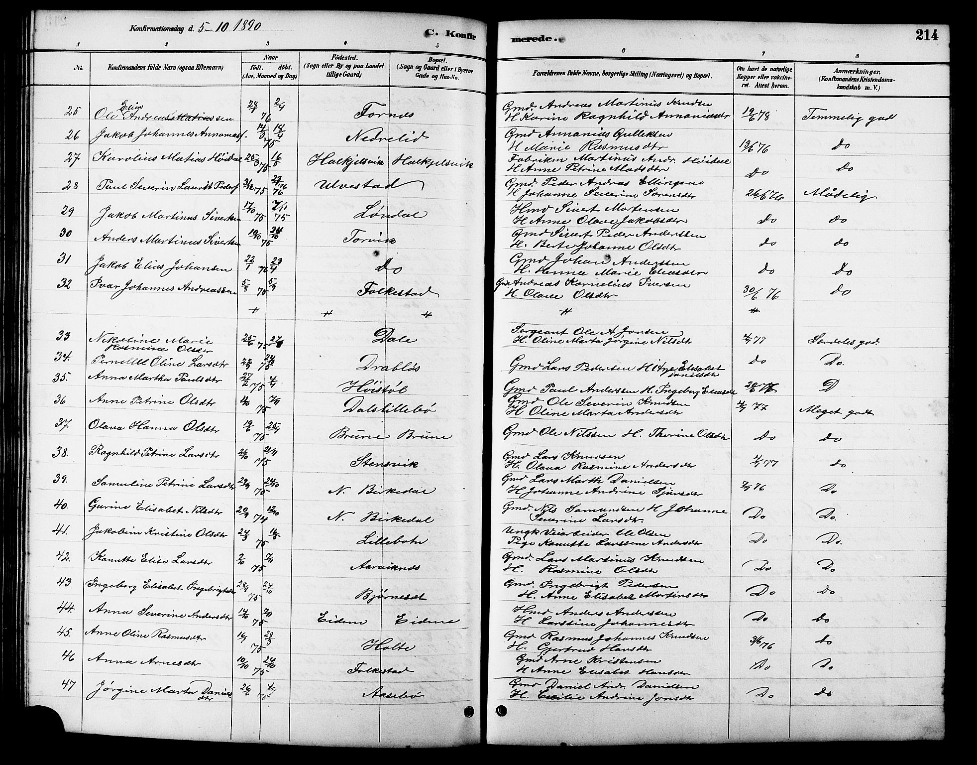 Ministerialprotokoller, klokkerbøker og fødselsregistre - Møre og Romsdal, AV/SAT-A-1454/511/L0158: Parish register (copy) no. 511C04, 1884-1903, p. 214