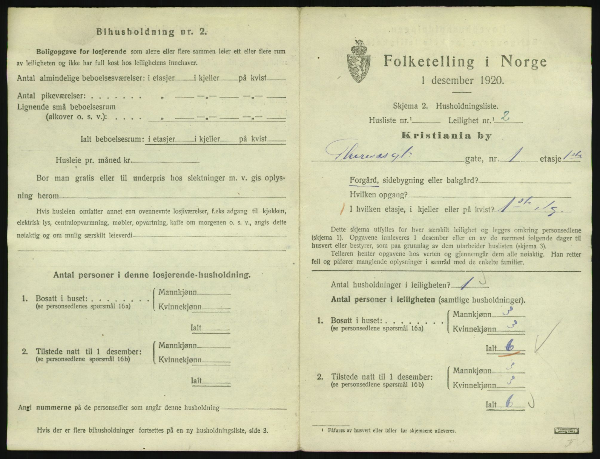 SAO, 1920 census for Kristiania, 1920, p. 109371