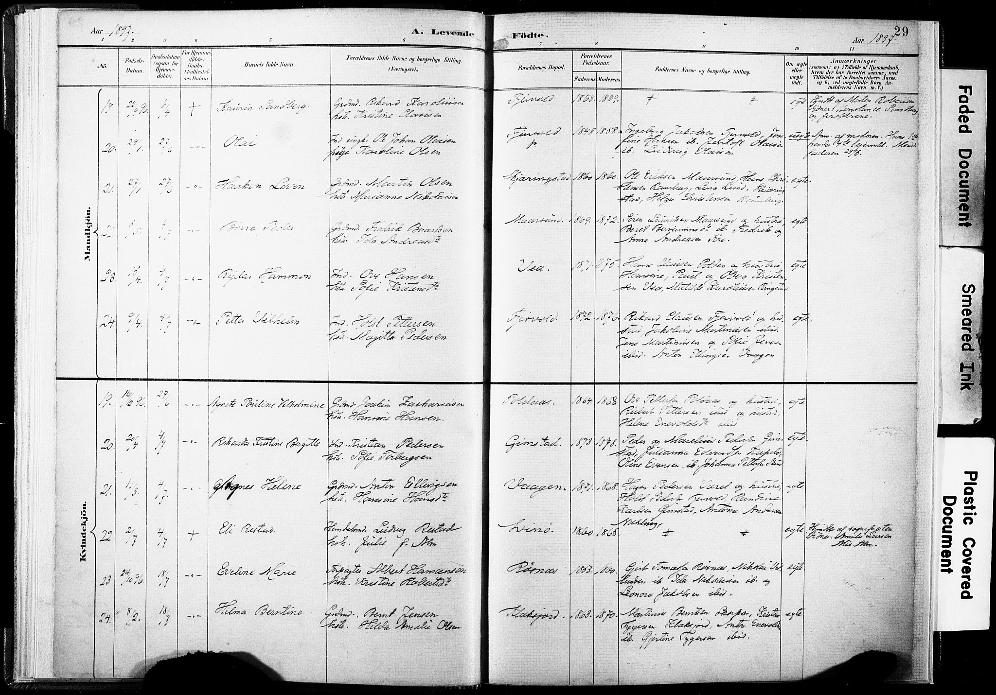 Ministerialprotokoller, klokkerbøker og fødselsregistre - Nordland, SAT/A-1459/891/L1304: Parish register (official) no. 891A09, 1895-1921, p. 29