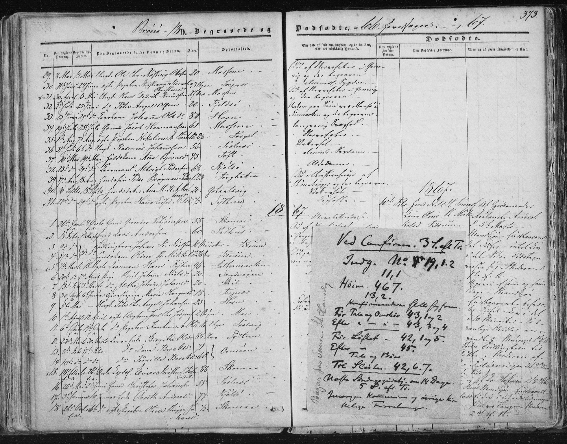 Ministerialprotokoller, klokkerbøker og fødselsregistre - Nordland, SAT/A-1459/813/L0198: Parish register (official) no. 813A08, 1834-1874, p. 373