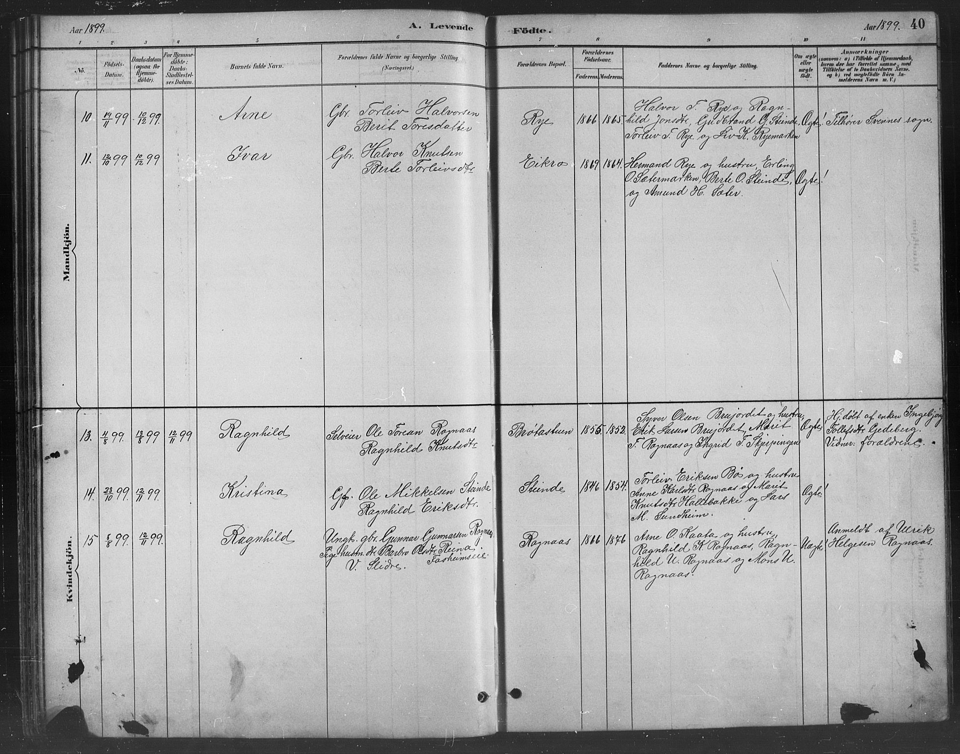 Nord-Aurdal prestekontor, SAH/PREST-132/H/Ha/Hab/L0008: Parish register (copy) no. 8, 1883-1916, p. 40