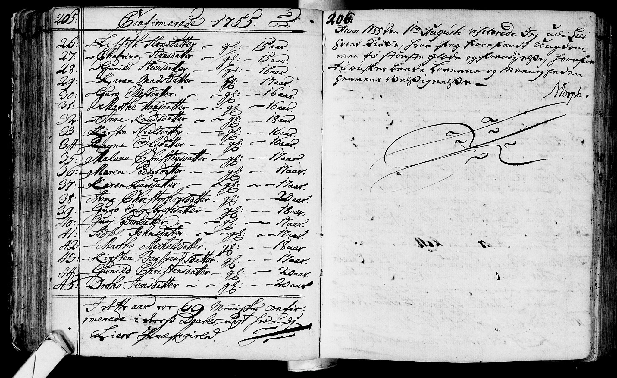 Lier kirkebøker, AV/SAKO-A-230/F/Fa/L0004: Parish register (official) no. I 4, 1749-1764, p. 205-206