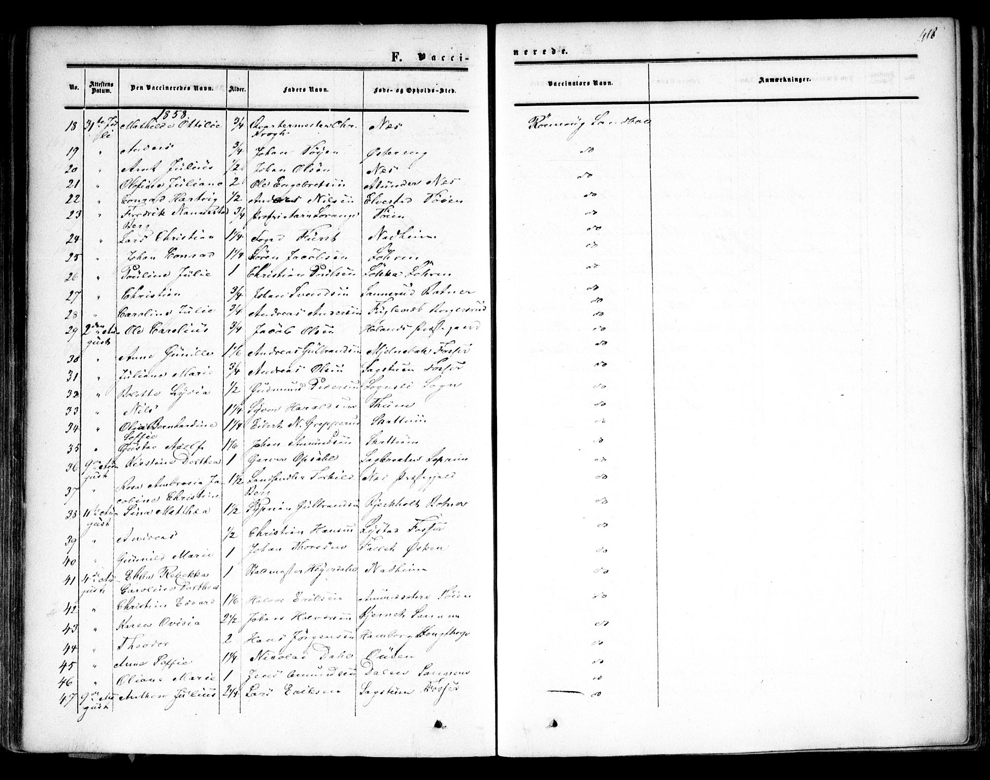 Høland prestekontor Kirkebøker, SAO/A-10346a/F/Fa/L0010: Parish register (official) no. I 10, 1854-1861, p. 418
