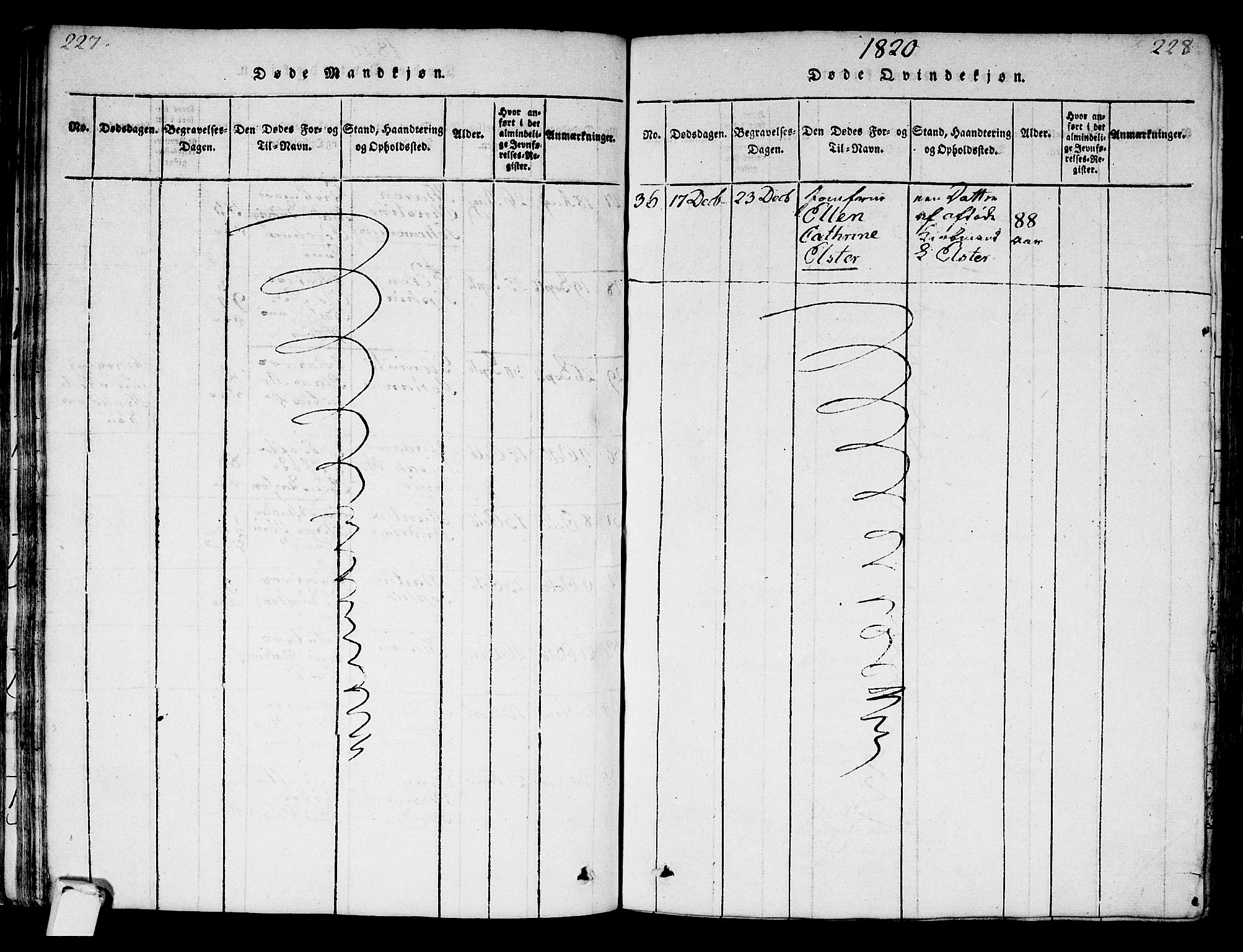 Strømsø kirkebøker, AV/SAKO-A-246/F/Fa/L0011: Parish register (official) no. I 11, 1815-1829, p. 227-228