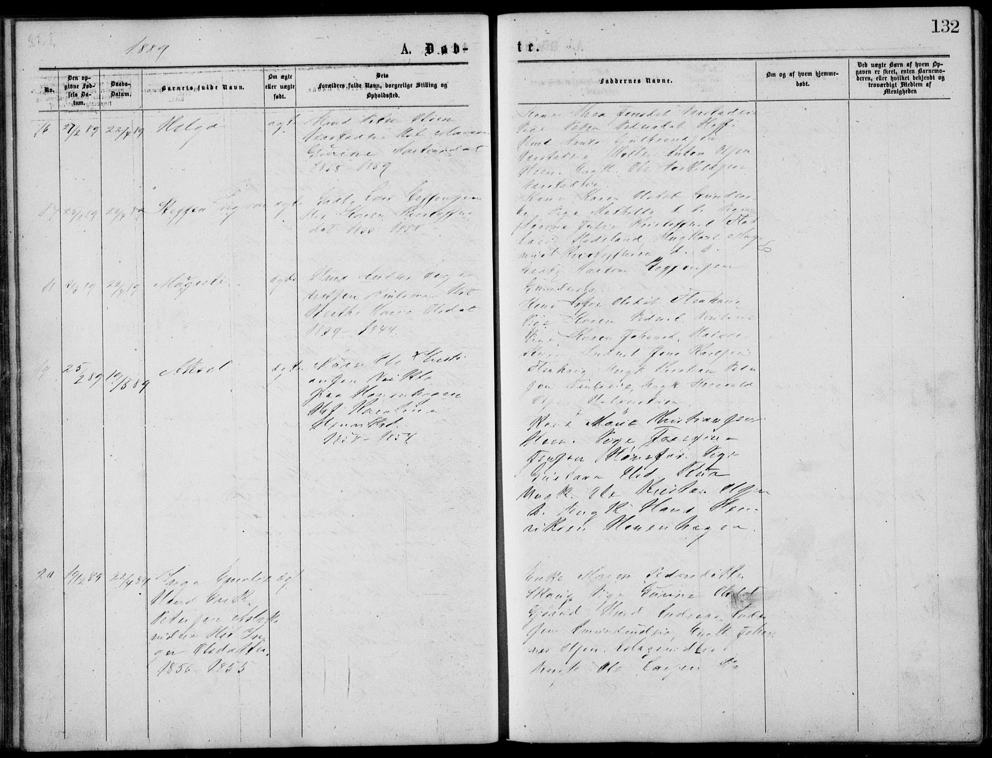 Norderhov kirkebøker, AV/SAKO-A-237/G/Gb/L0001: Parish register (copy) no. II 1, 1876-1899, p. 132