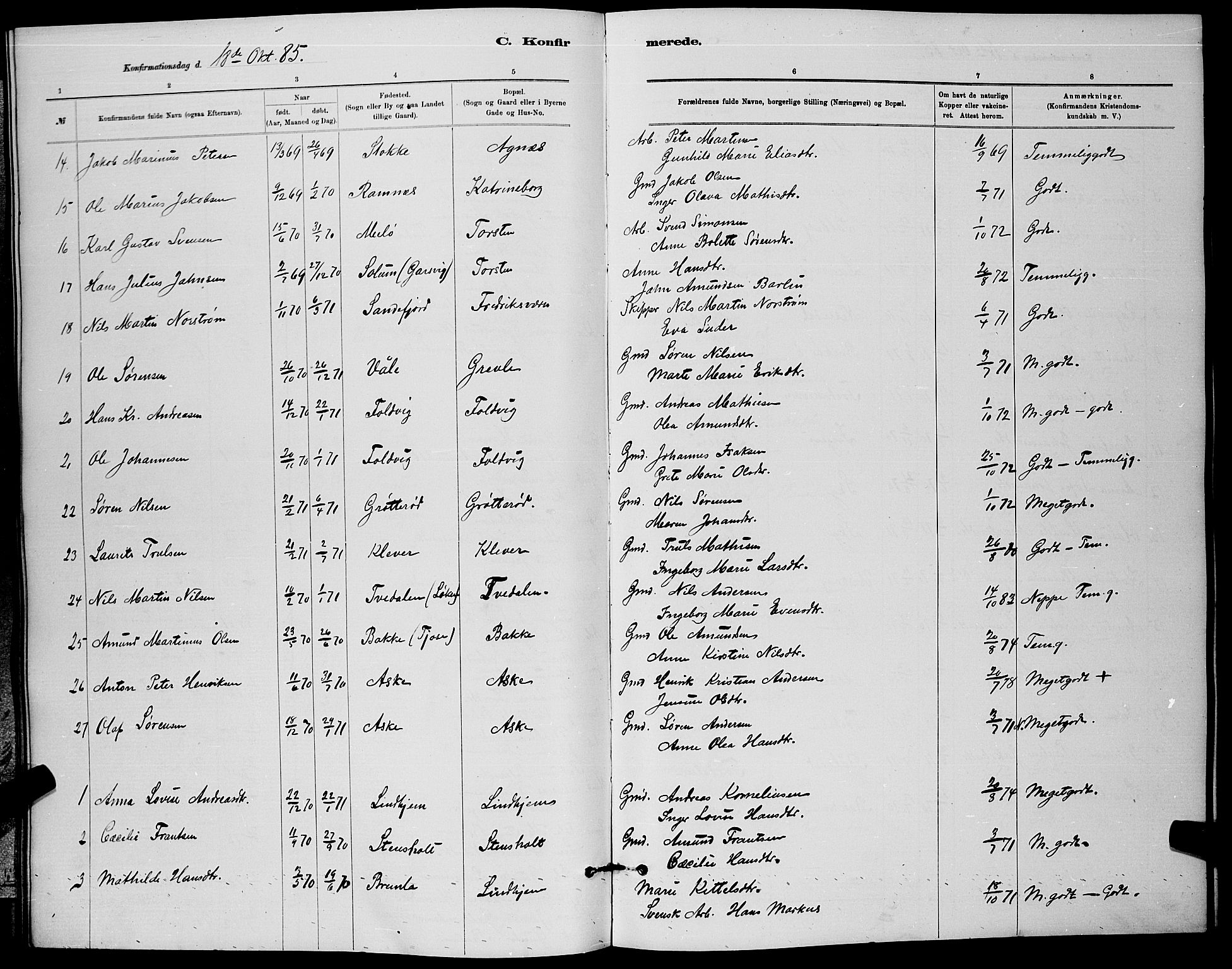 Brunlanes kirkebøker, AV/SAKO-A-342/G/Ga/L0003: Parish register (copy) no. I 3, 1877-1898