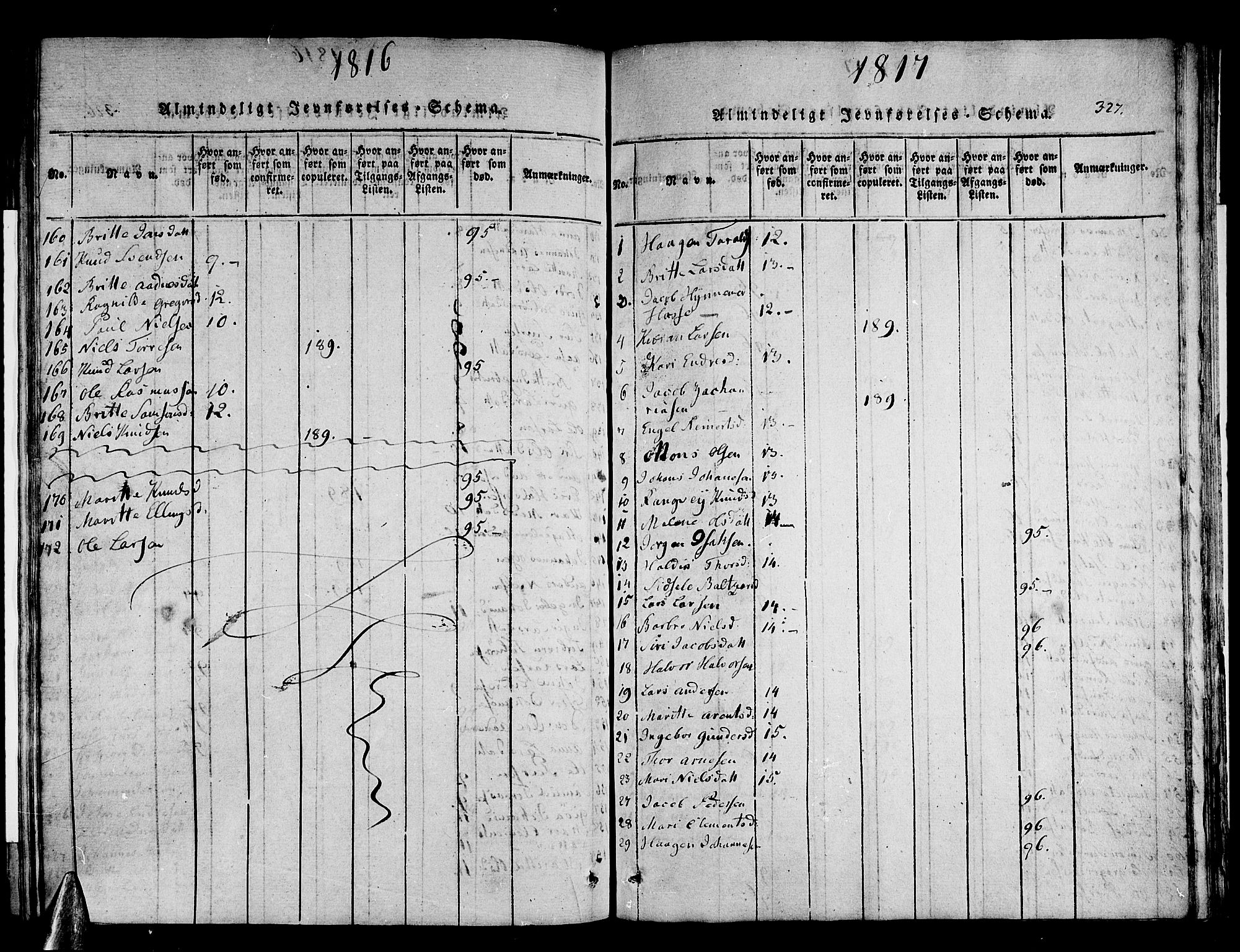 Stord sokneprestembete, AV/SAB-A-78201/H/Haa: Parish register (official) no. A 5, 1816-1825, p. 327