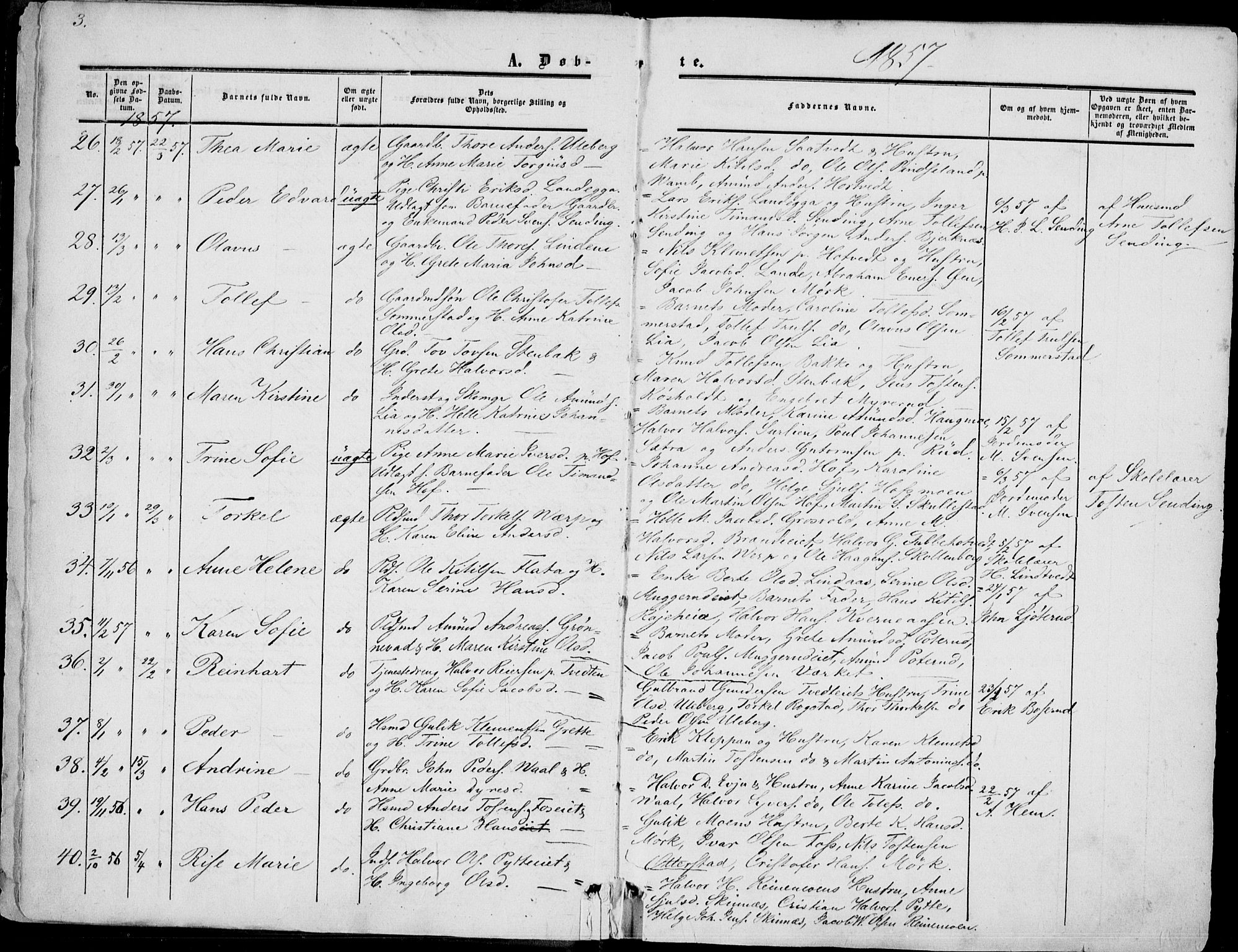 Sandsvær kirkebøker, AV/SAKO-A-244/F/Fa/L0006: Parish register (official) no. I 6, 1857-1868, p. 3