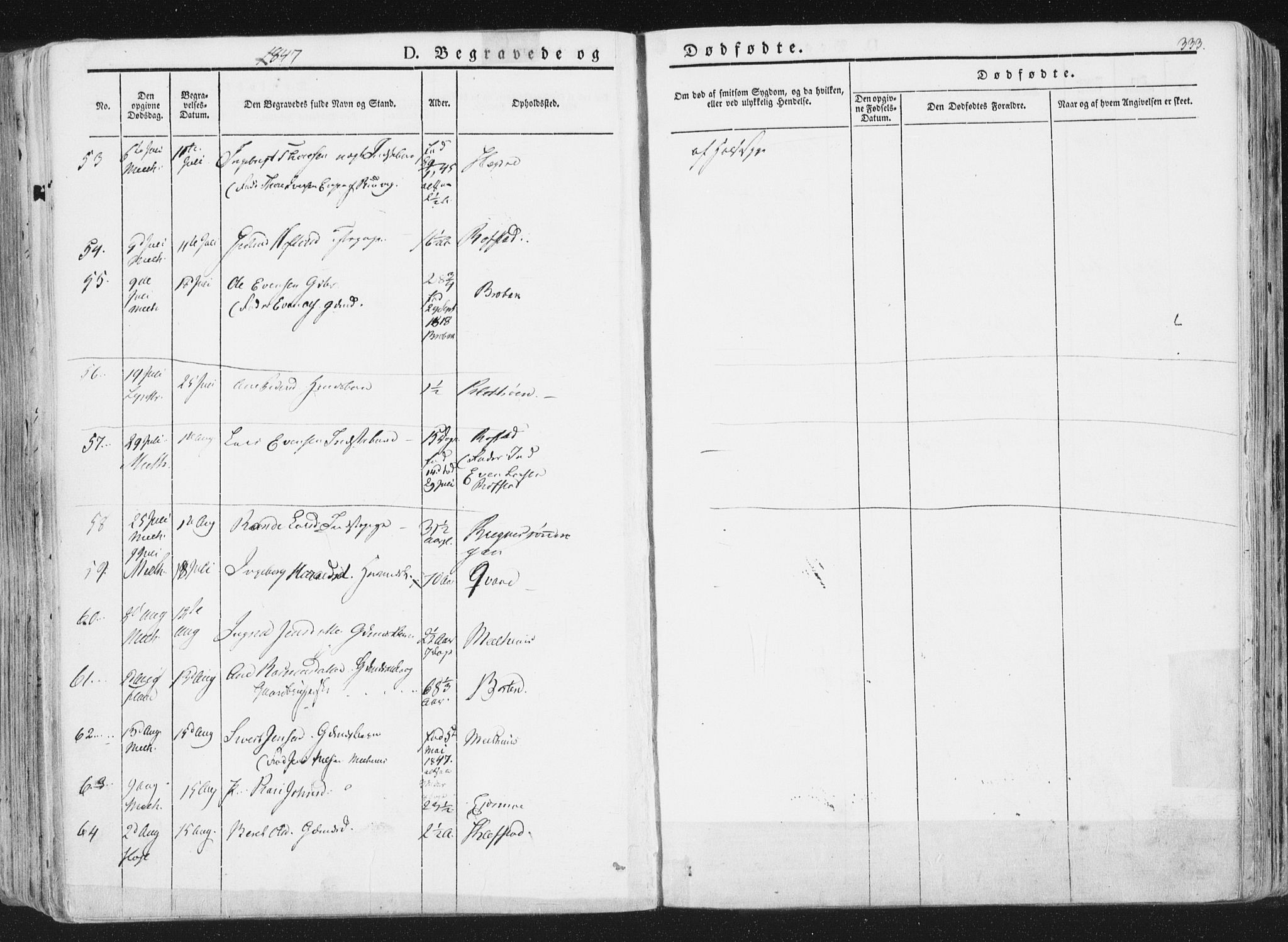 Ministerialprotokoller, klokkerbøker og fødselsregistre - Sør-Trøndelag, AV/SAT-A-1456/691/L1074: Parish register (official) no. 691A06, 1842-1852, p. 333