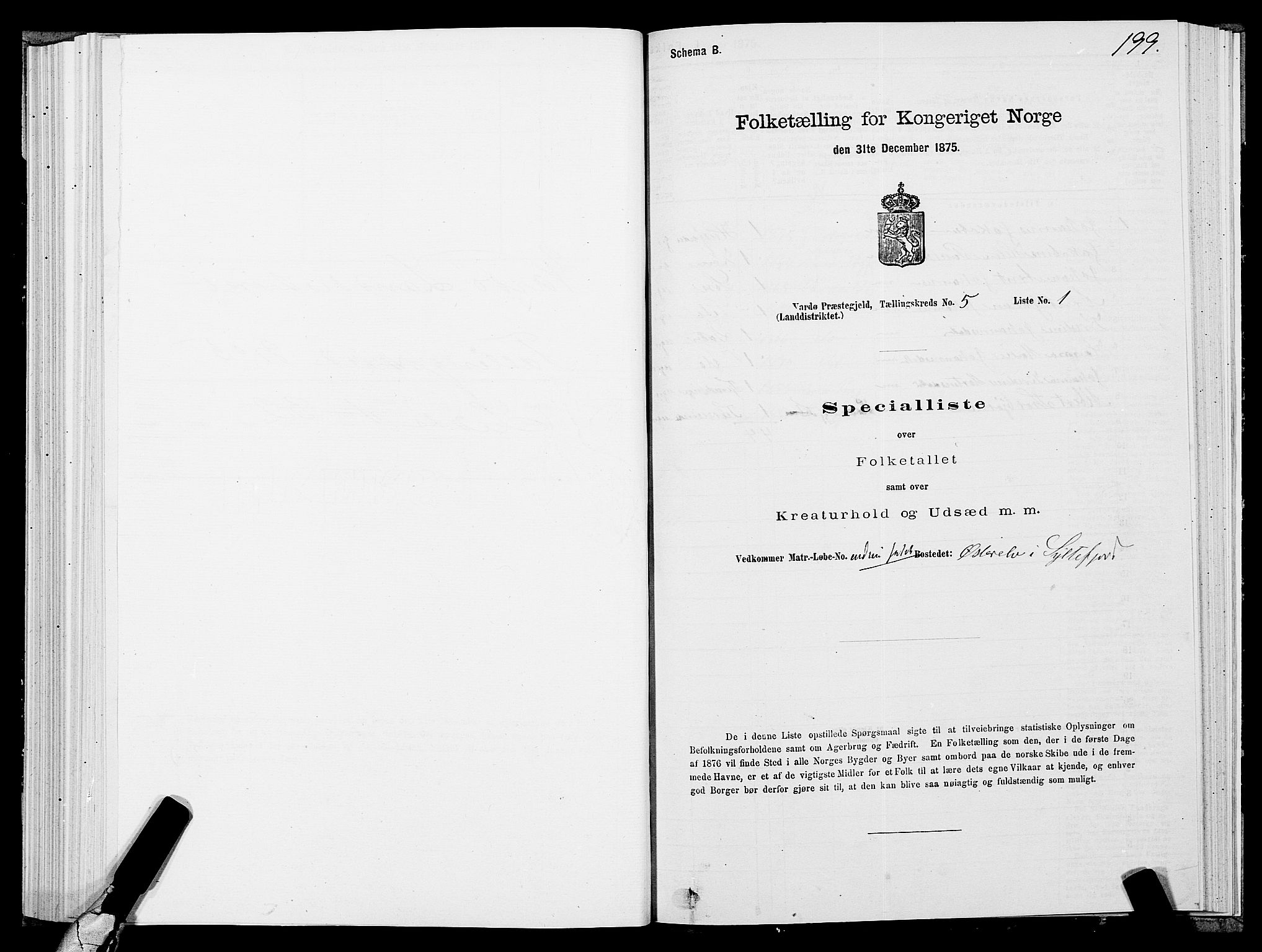 SATØ, 1875 census for 2028L Vardø/Vardø, 1875, p. 1199