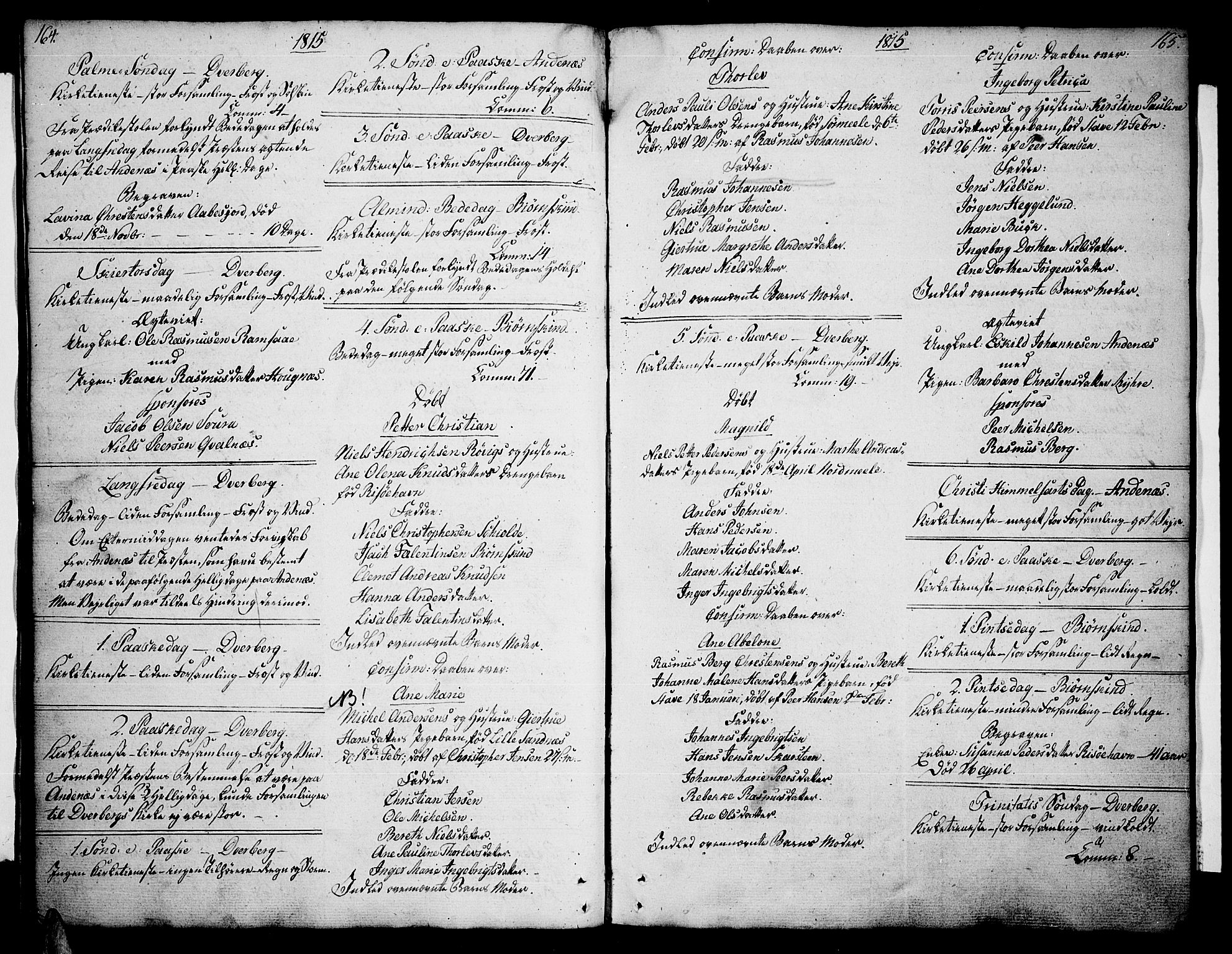 Ministerialprotokoller, klokkerbøker og fødselsregistre - Nordland, AV/SAT-A-1459/897/L1394: Parish register (official) no. 897A02, 1788-1820, p. 164-165