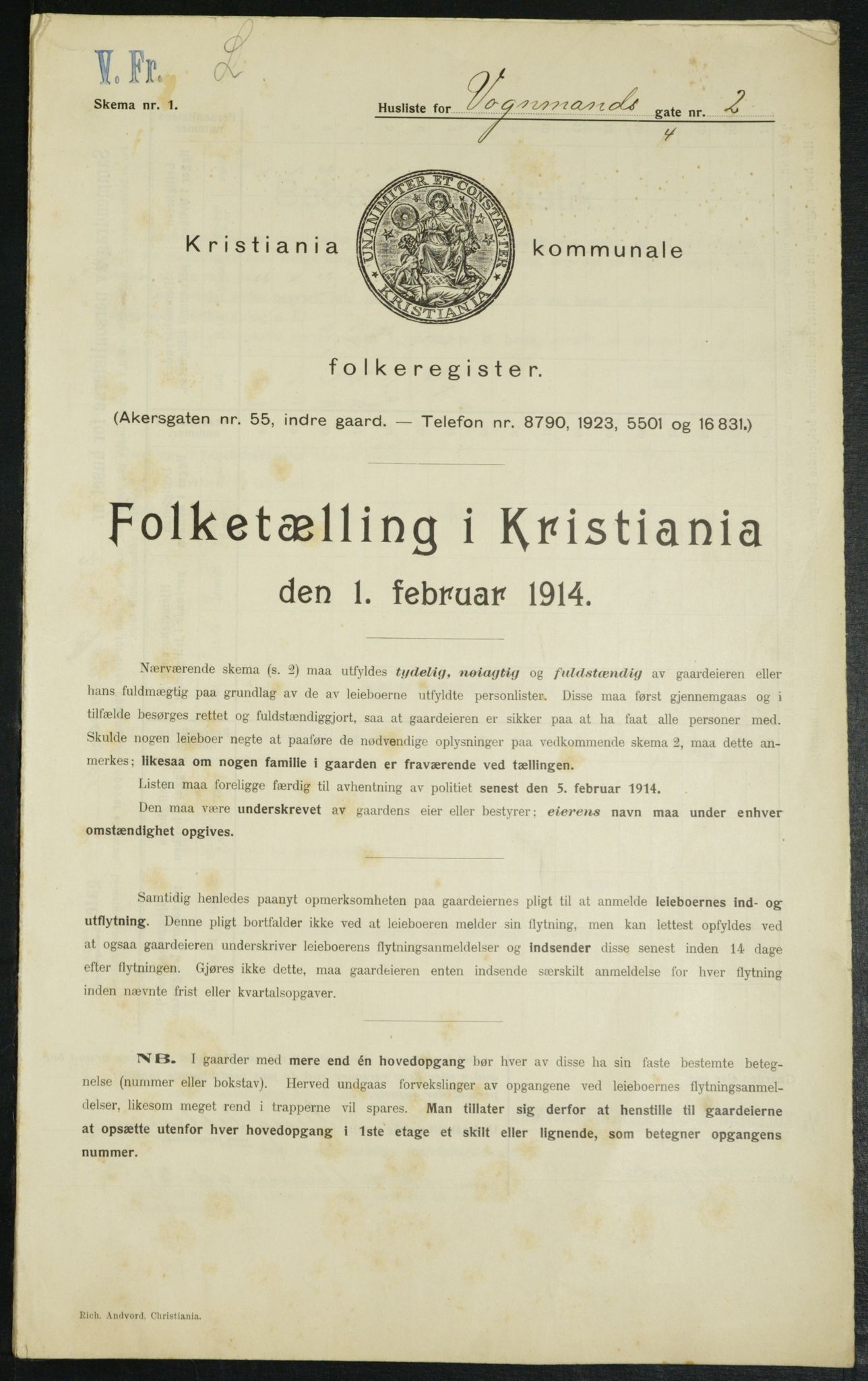 OBA, Municipal Census 1914 for Kristiania, 1914, p. 125140