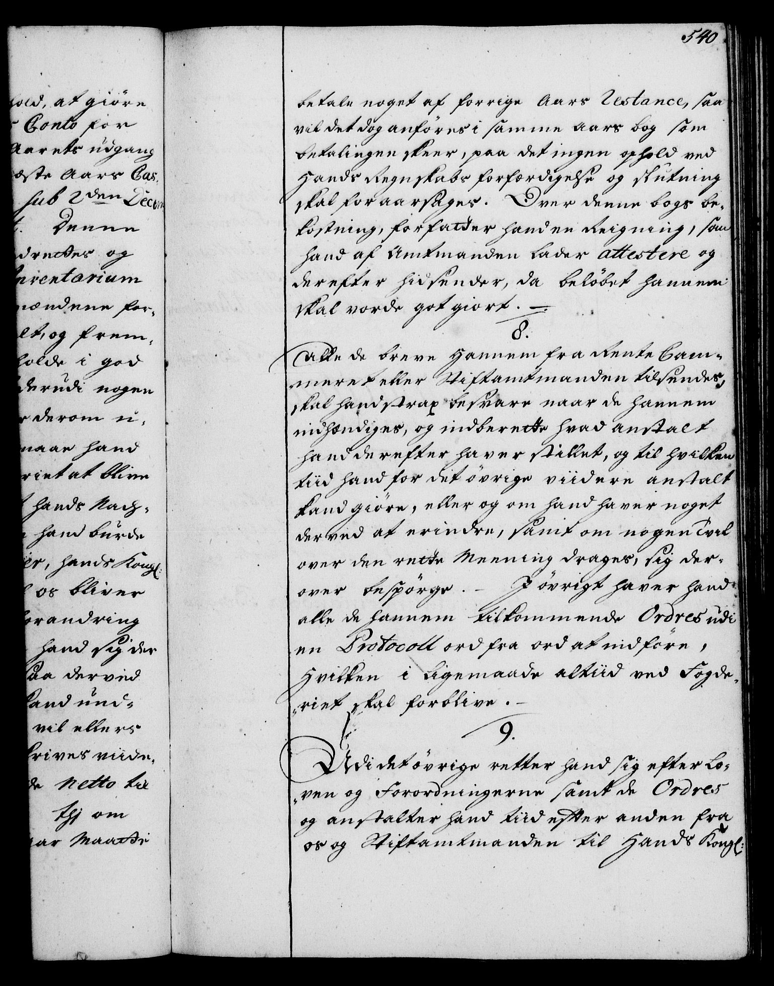 Rentekammeret, Kammerkanselliet, RA/EA-3111/G/Gg/Ggi/L0002: Norsk instruksjonsprotokoll med register (merket RK 53.35), 1729-1751, p. 540