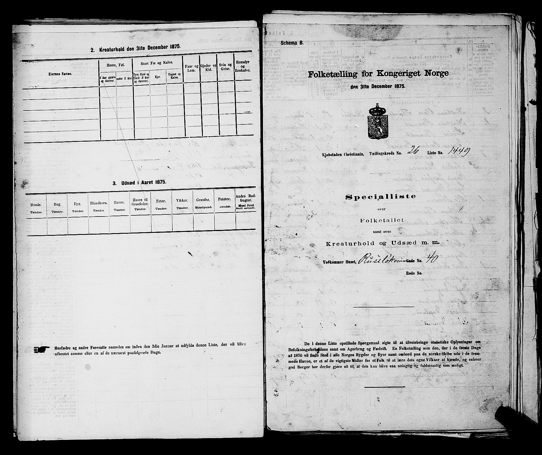 RA, 1875 census for 0301 Kristiania, 1875, p. 4205