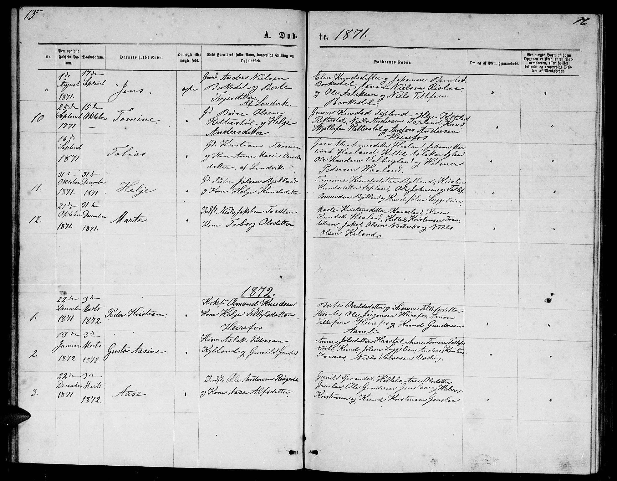 Herefoss sokneprestkontor, AV/SAK-1111-0019/F/Fb/Fba/L0002: Parish register (copy) no. B 2, 1868-1886, p. 15-16