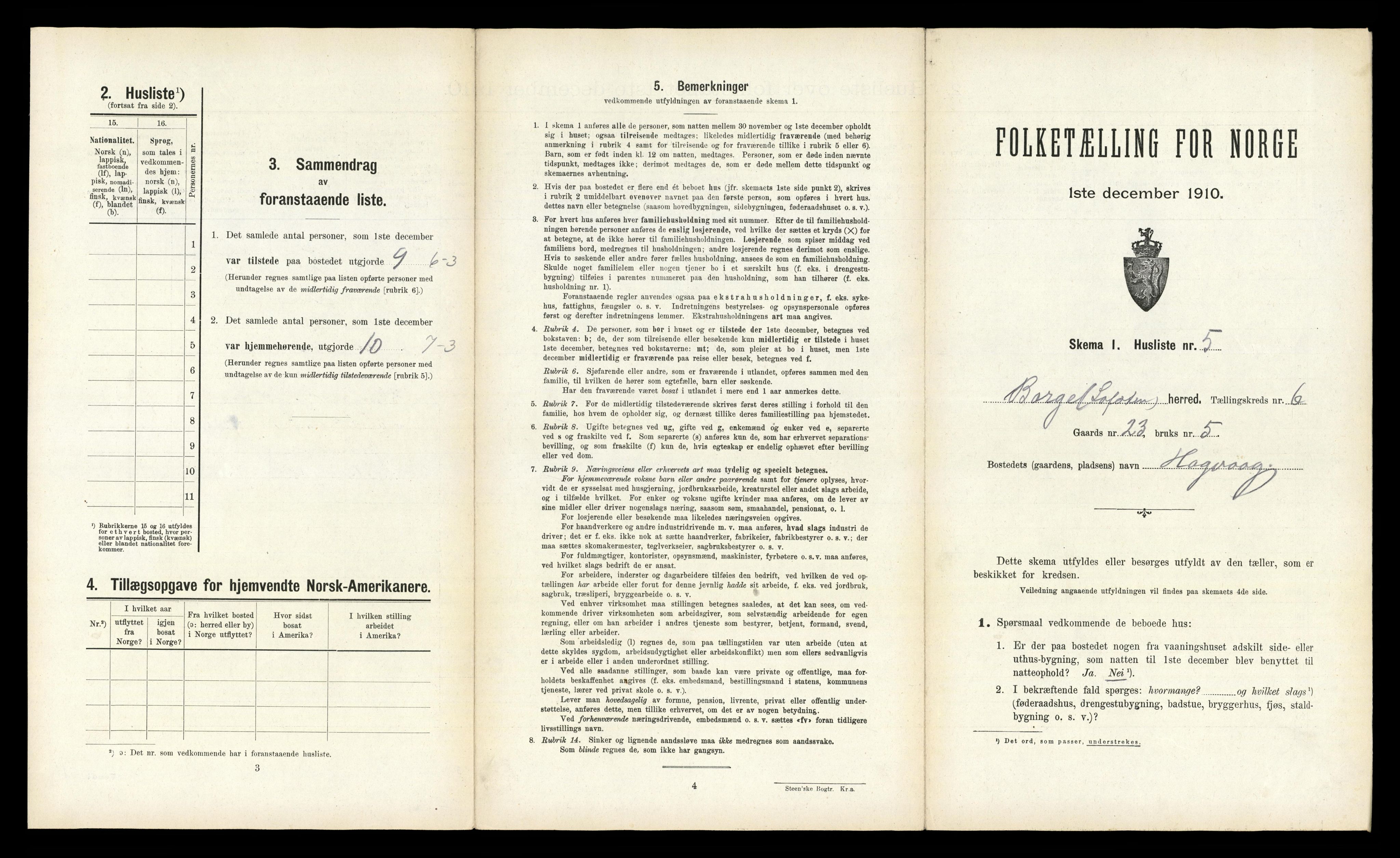 RA, 1910 census for Borge, 1910, p. 573