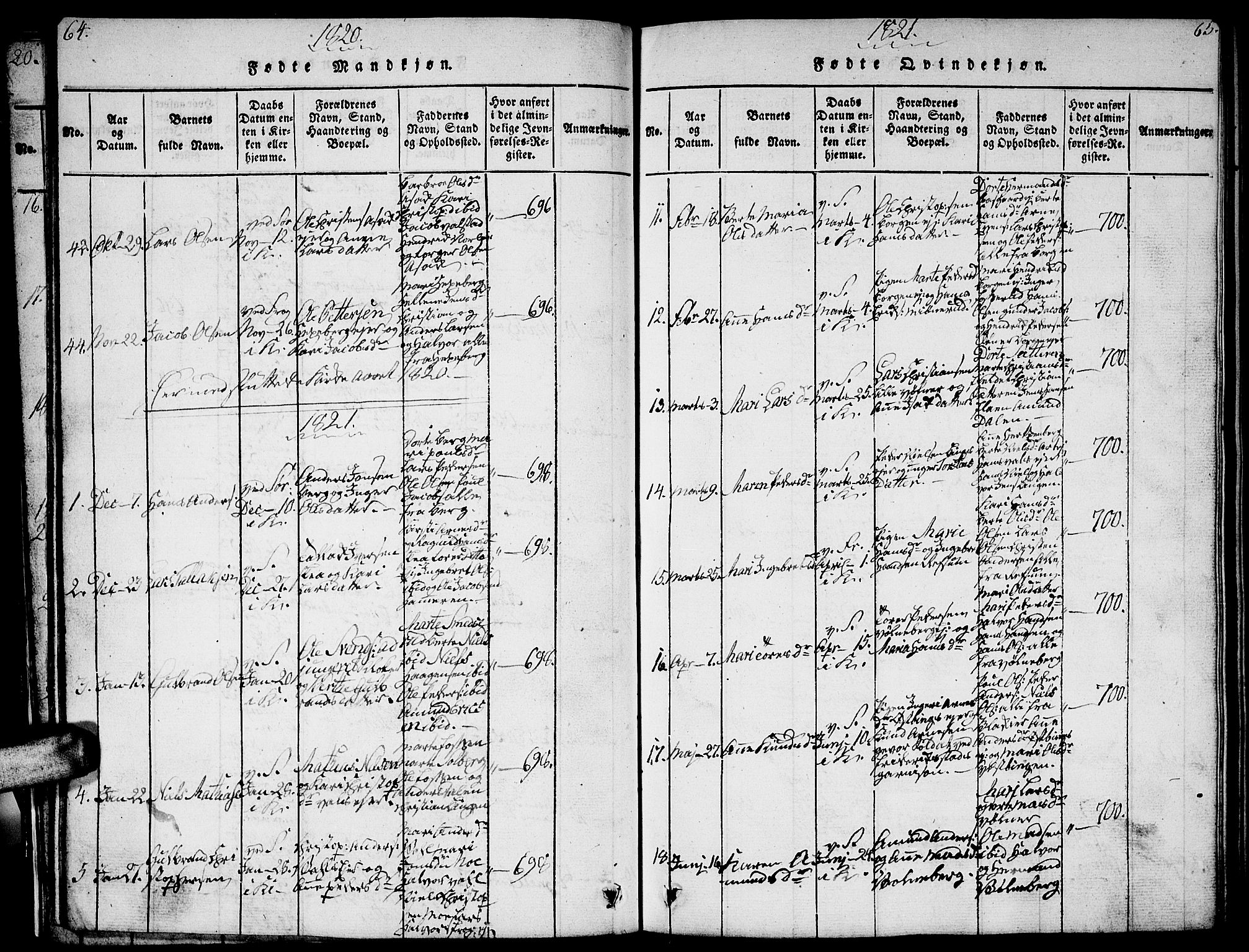 Sørum prestekontor Kirkebøker, AV/SAO-A-10303/G/Ga/L0001: Parish register (copy) no. I 1, 1814-1829, p. 64-65