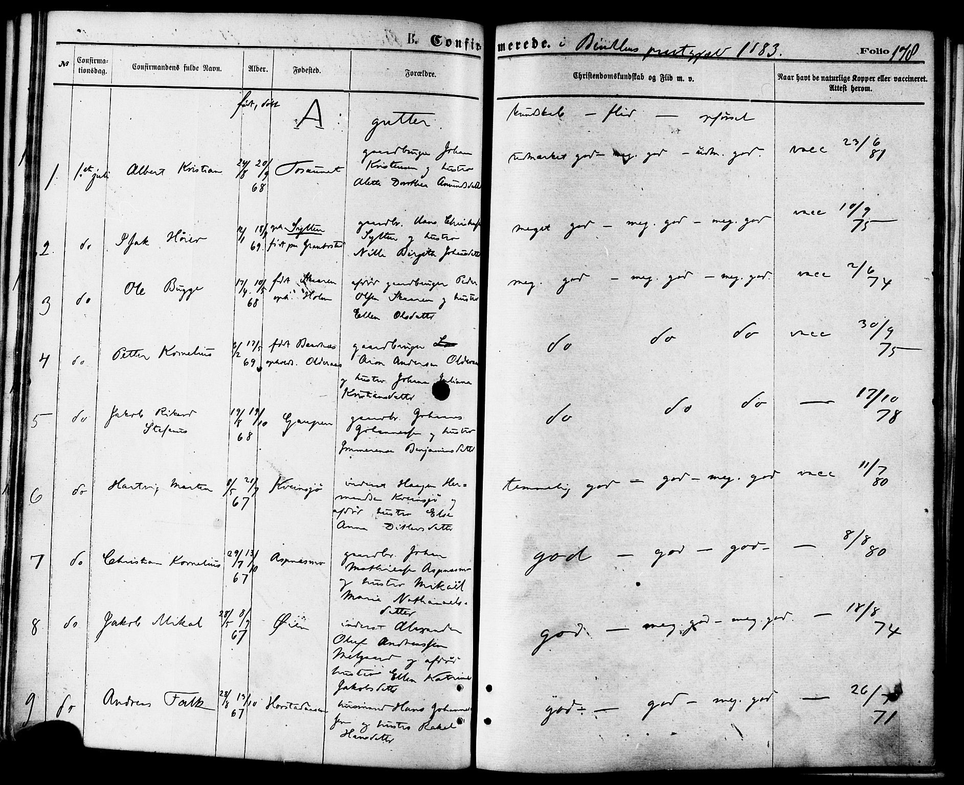 Ministerialprotokoller, klokkerbøker og fødselsregistre - Nordland, AV/SAT-A-1459/810/L0148: Parish register (official) no. 810A09 /1, 1874-1884, p. 178