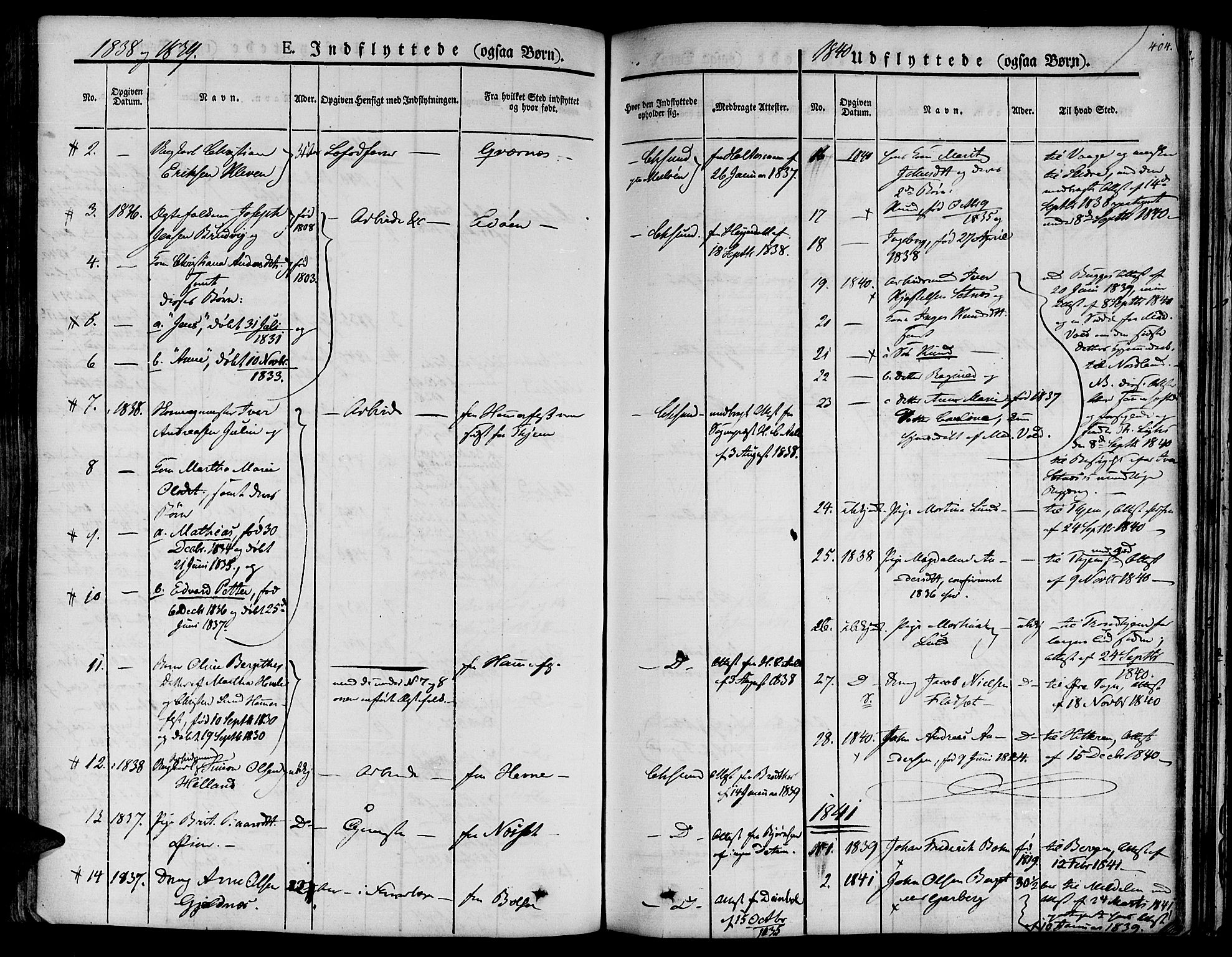Ministerialprotokoller, klokkerbøker og fødselsregistre - Møre og Romsdal, SAT/A-1454/572/L0843: Parish register (official) no. 572A06, 1832-1842, p. 404
