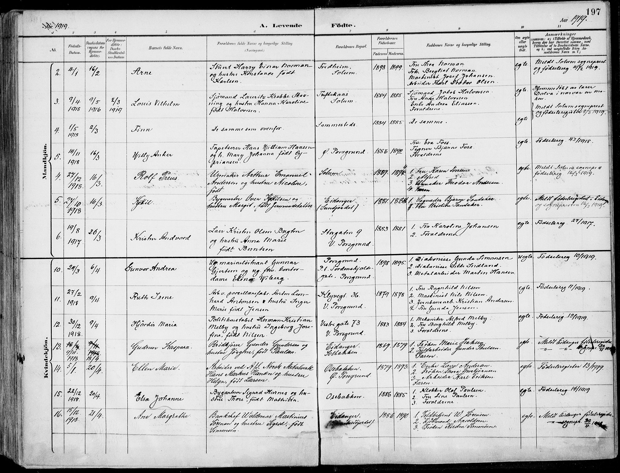 Porsgrunn kirkebøker , AV/SAKO-A-104/F/Fa/L0010: Parish register (official) no. 10, 1895-1919, p. 197