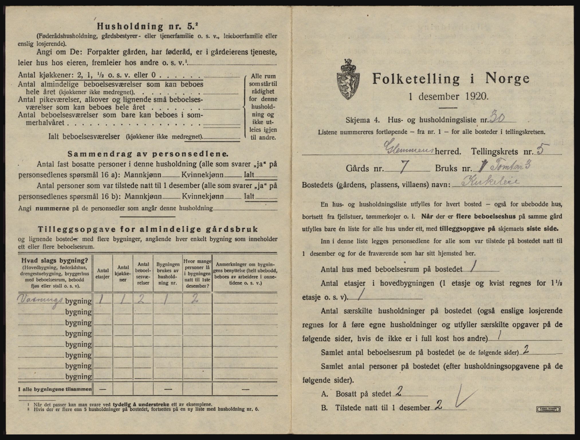 SAO, 1920 census for Glemmen, 1920, p. 1715