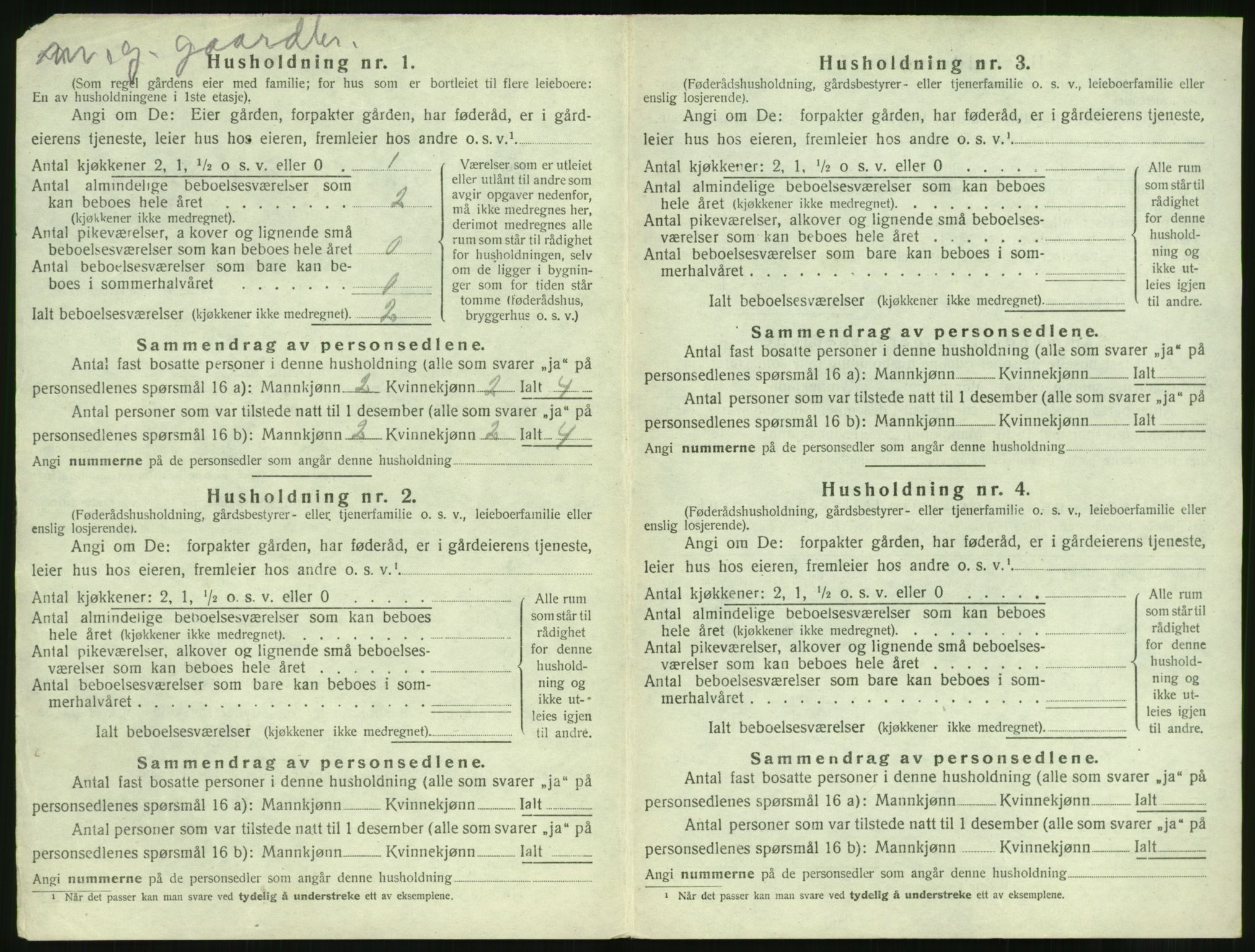 SAT, 1920 census for Vatne, 1920, p. 541