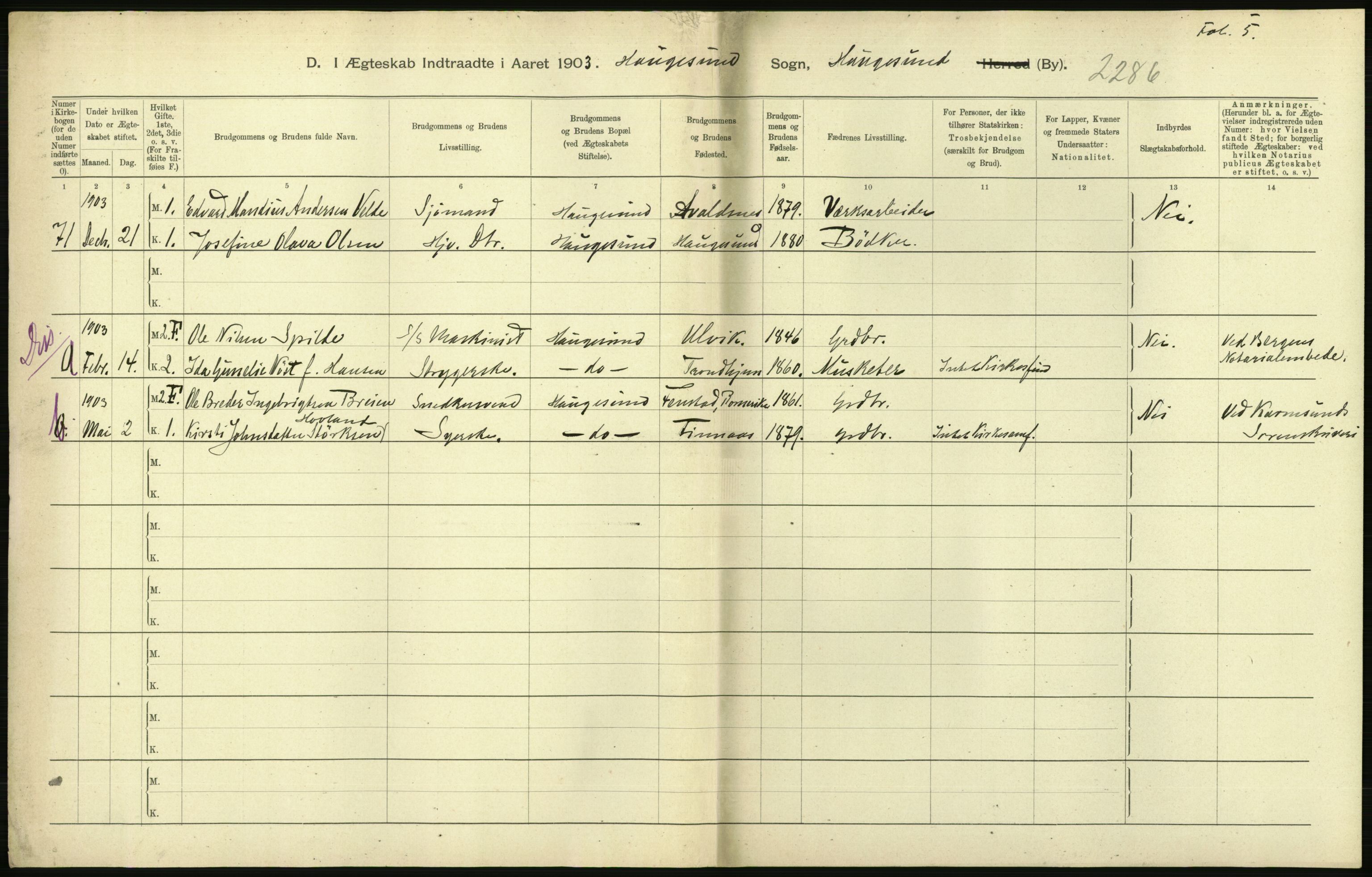 Statistisk sentralbyrå, Sosiodemografiske emner, Befolkning, AV/RA-S-2228/D/Df/Dfa/Dfaa/L0012: Stavanger amt: Fødte, gifte, døde, 1903, p. 632