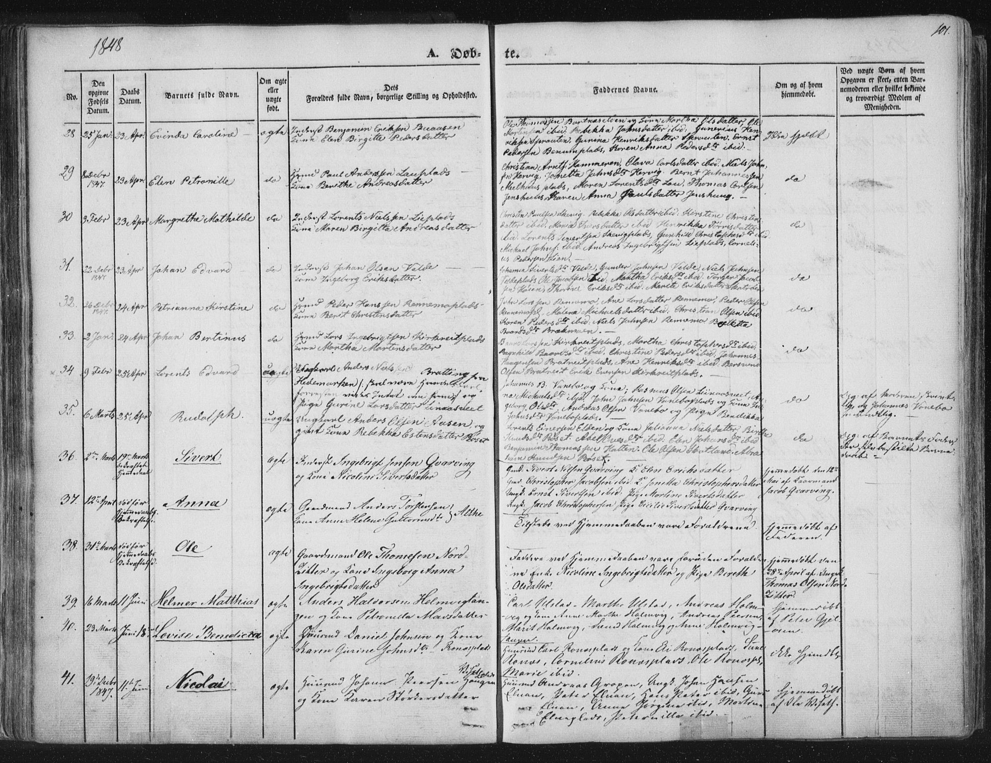 Ministerialprotokoller, klokkerbøker og fødselsregistre - Nord-Trøndelag, AV/SAT-A-1458/741/L0392: Parish register (official) no. 741A06, 1836-1848, p. 101