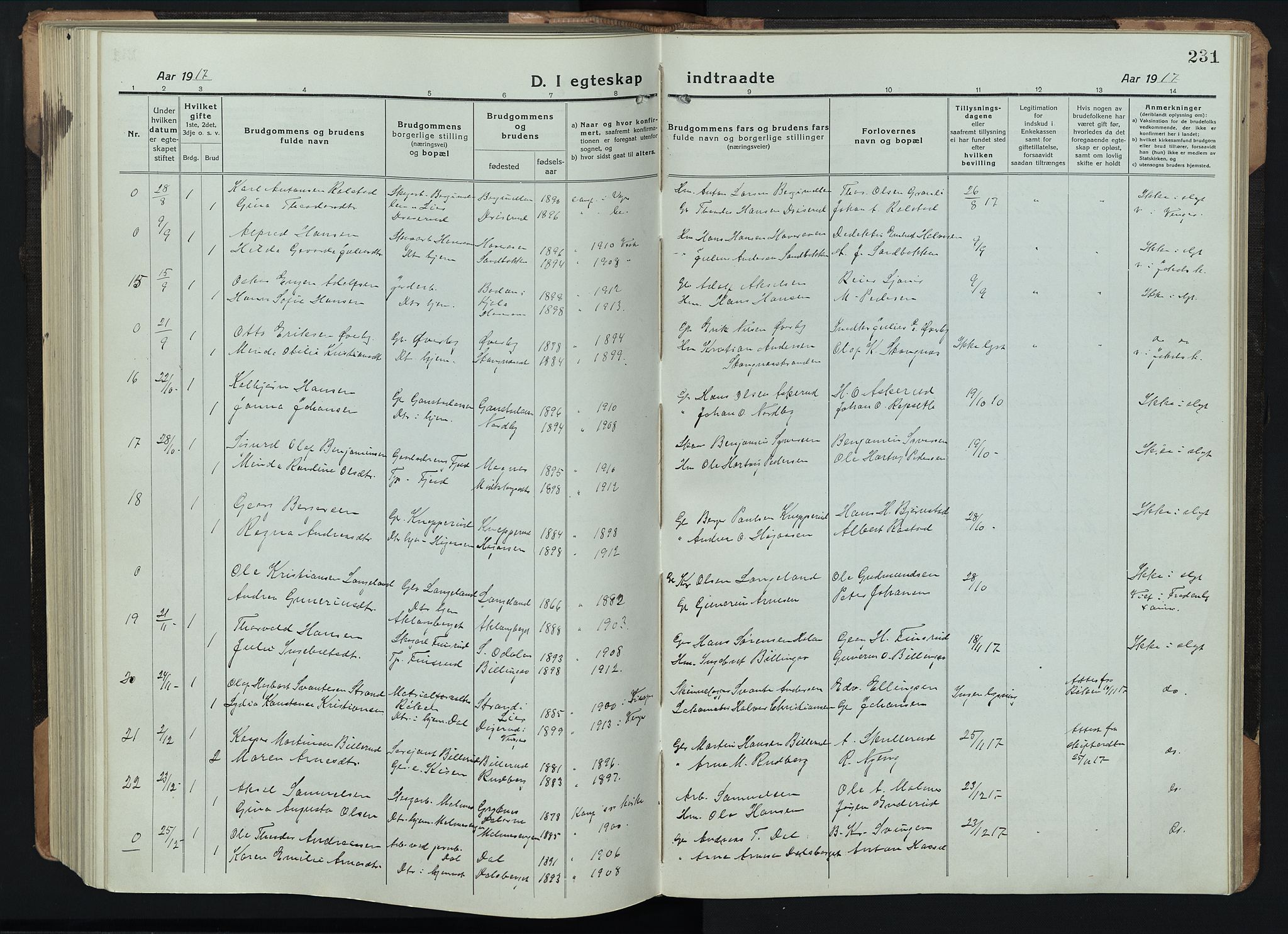 Eidskog prestekontor, SAH/PREST-026/H/Ha/Hab/L0005: Parish register (copy) no. 5, 1916-1946, p. 231