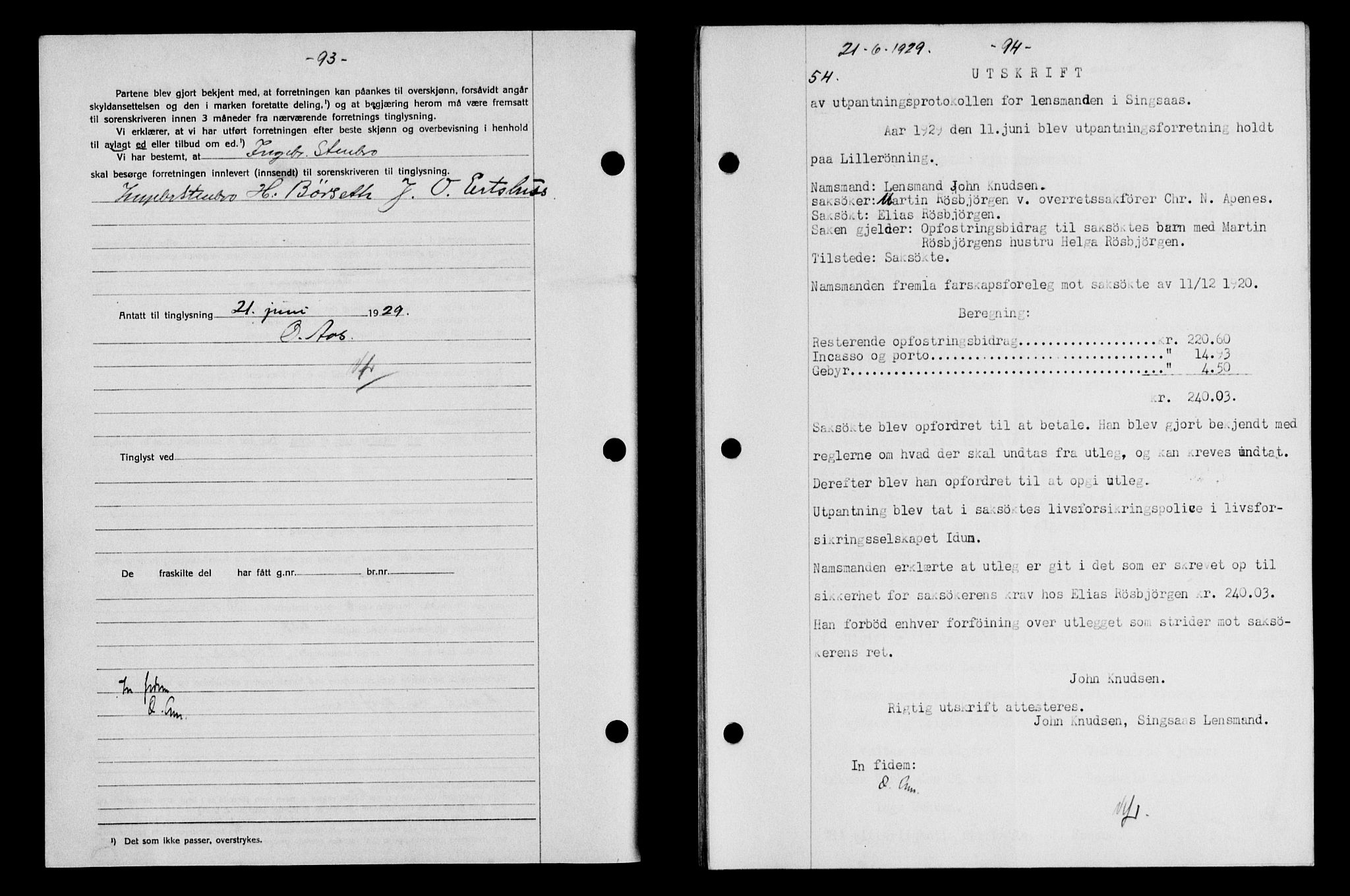 Gauldal sorenskriveri, AV/SAT-A-0014/1/2/2C/L0038: Mortgage book no. 39, 1929-1930, Deed date: 21.06.1929