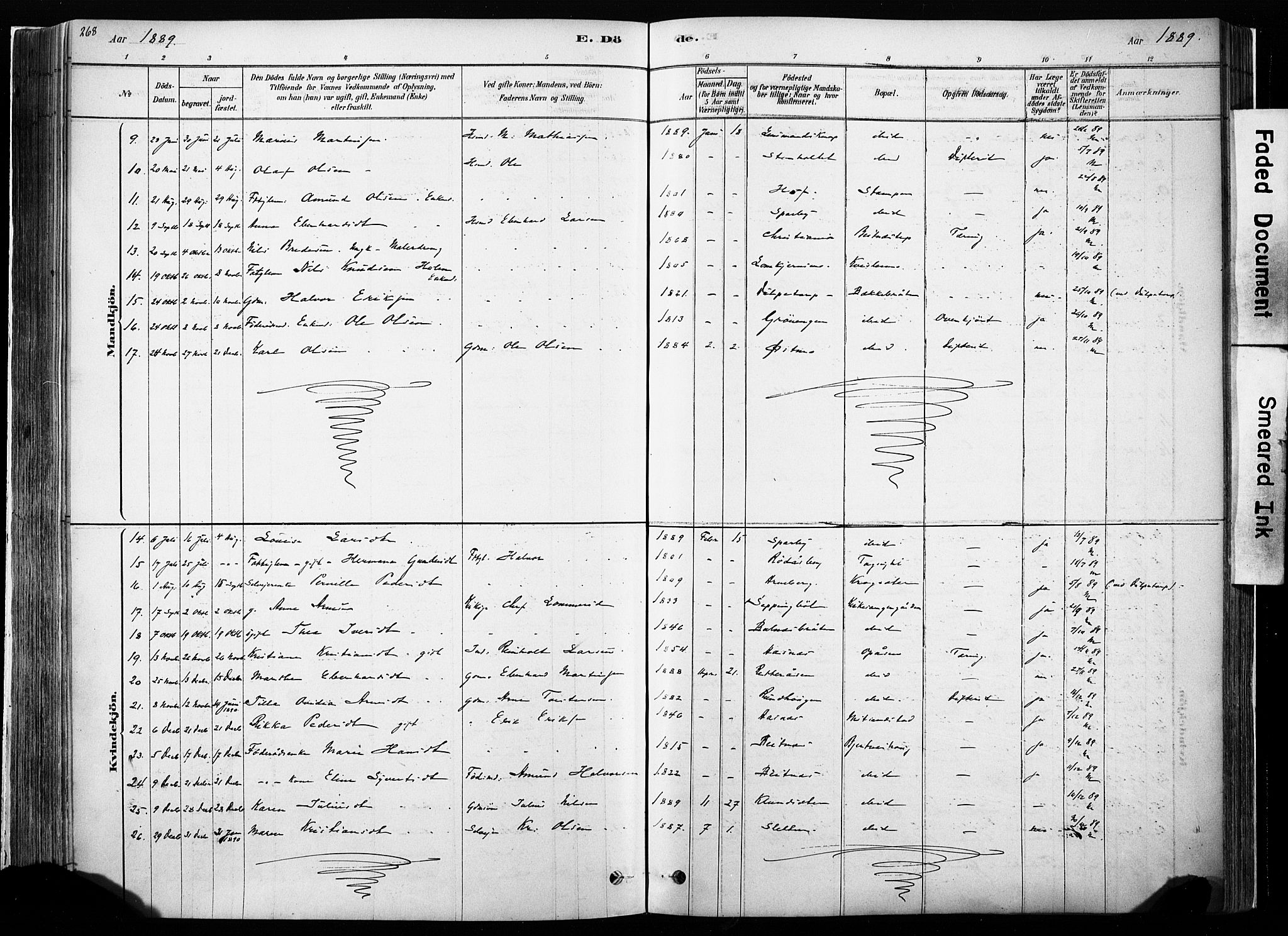 Hof prestekontor, AV/SAH-PREST-038/H/Ha/Haa/L0010: Parish register (official) no. 10, 1878-1909, p. 268