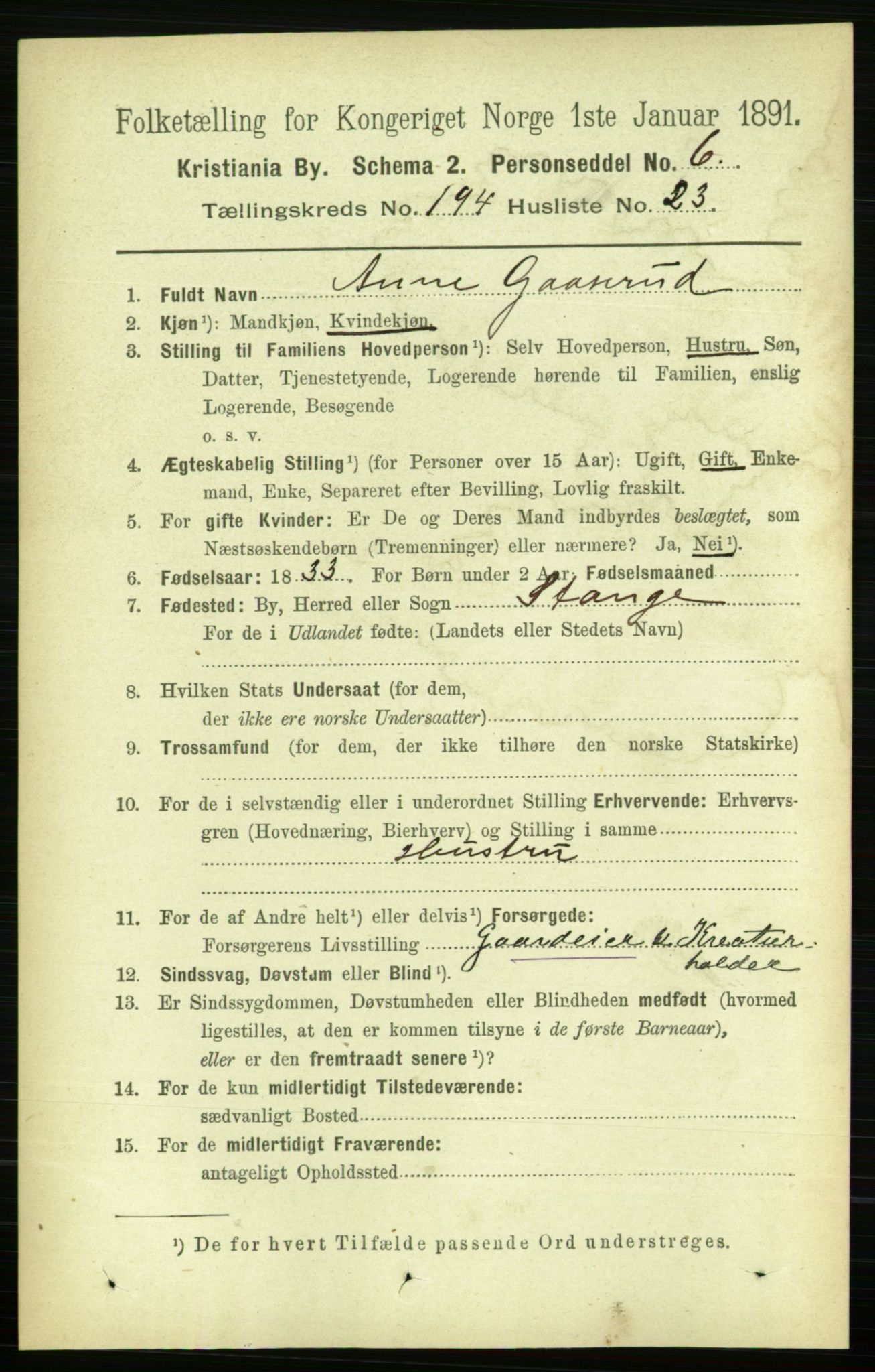 RA, 1891 census for 0301 Kristiania, 1891, p. 117275