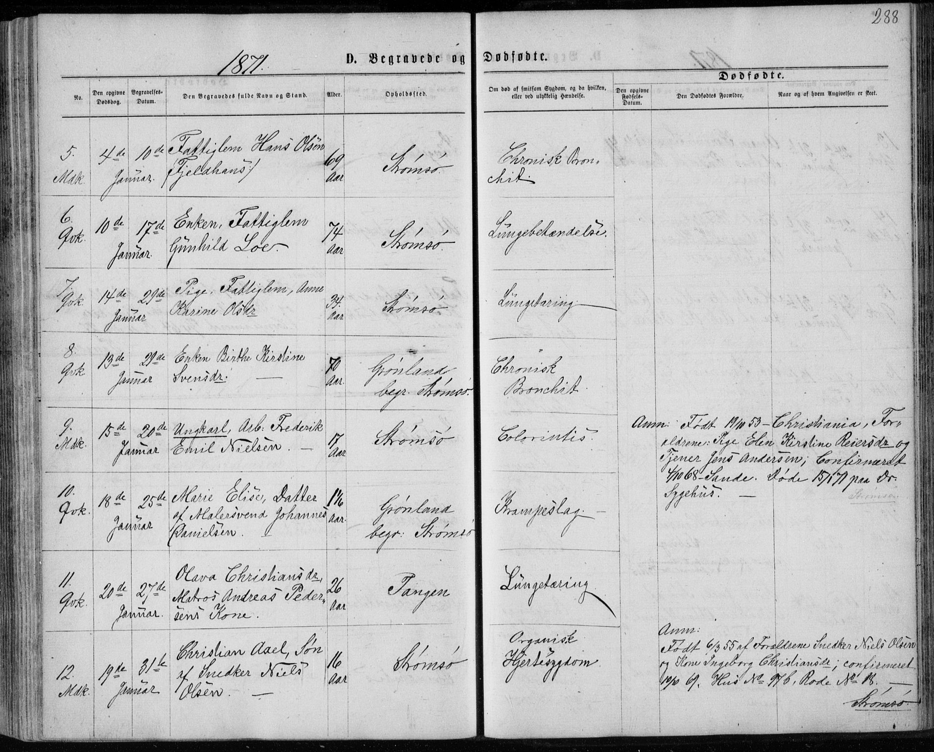 Strømsø kirkebøker, SAKO/A-246/F/Fa/L0016: Parish register (official) no. I 16, 1868-1873, p. 288