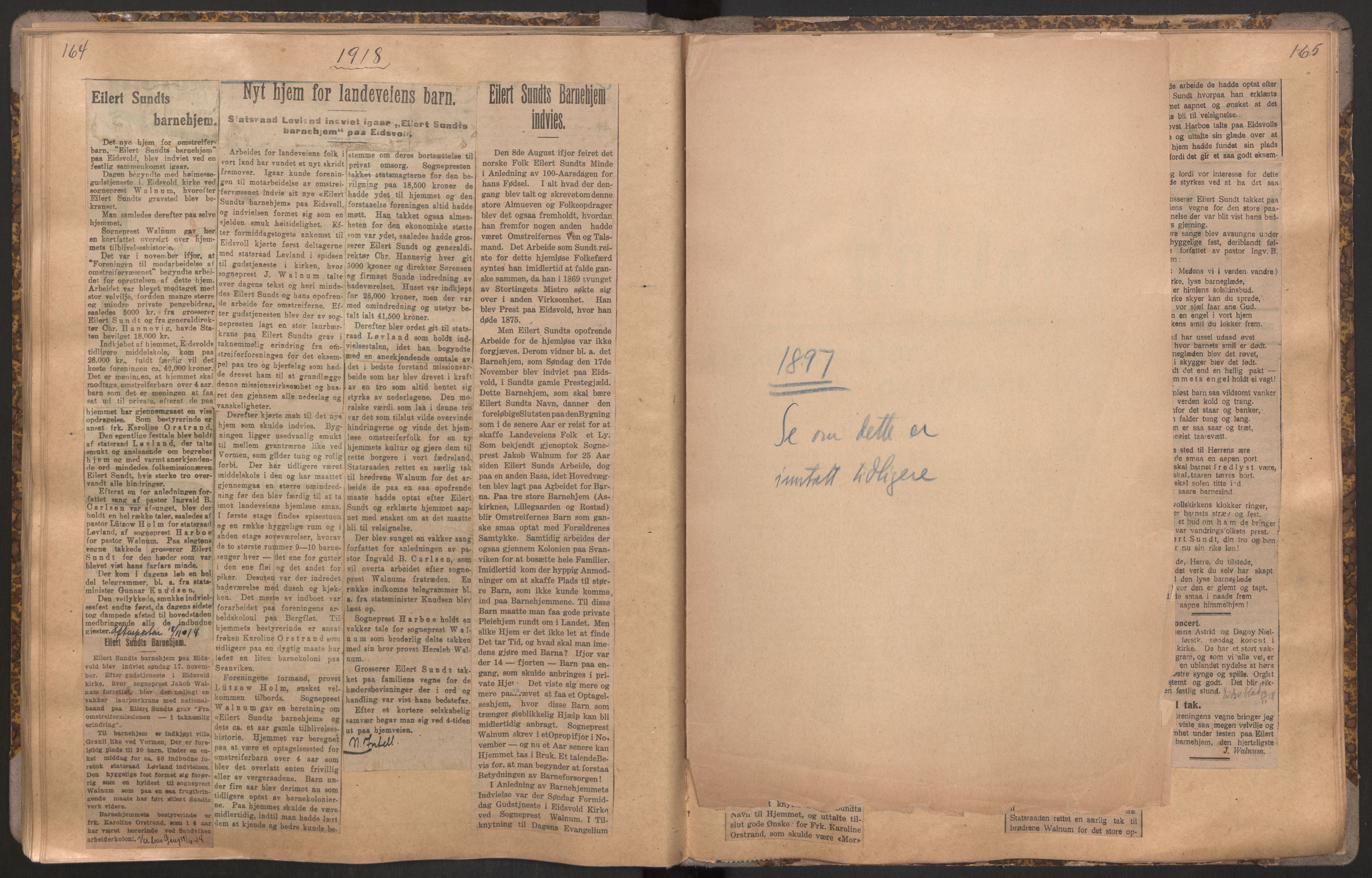 Norsk Misjon Blant Hjemløse, RA/PA-0793/F/Fv/L0534: Utklipp, 1897-1919, p. 164-165