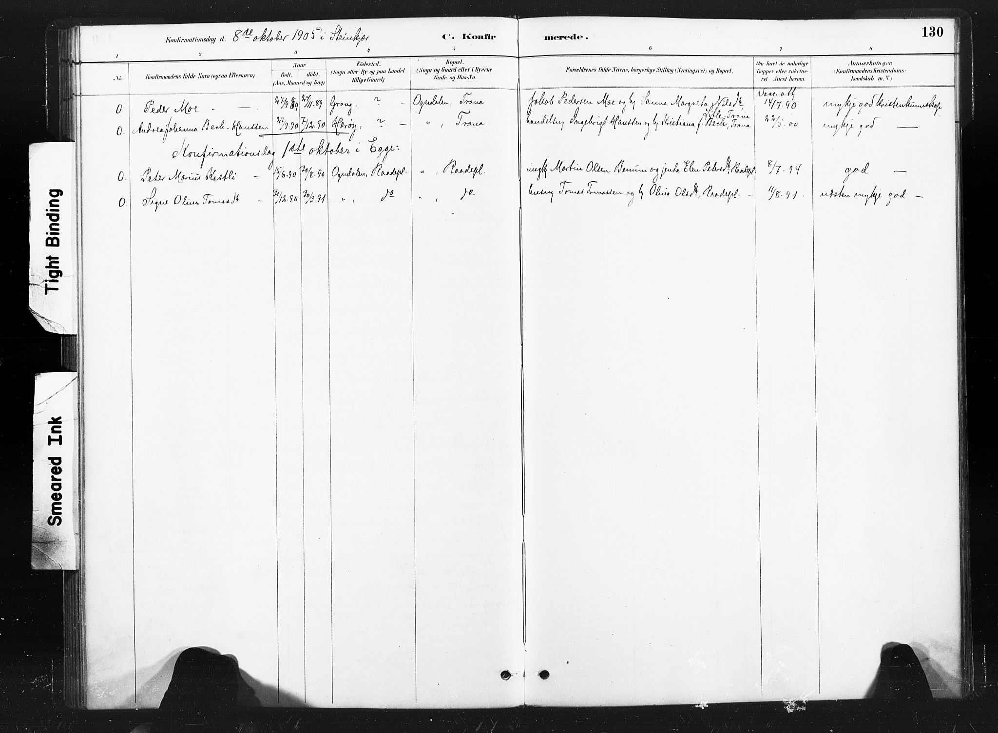 Ministerialprotokoller, klokkerbøker og fødselsregistre - Nord-Trøndelag, SAT/A-1458/736/L0361: Parish register (official) no. 736A01, 1884-1906, p. 130