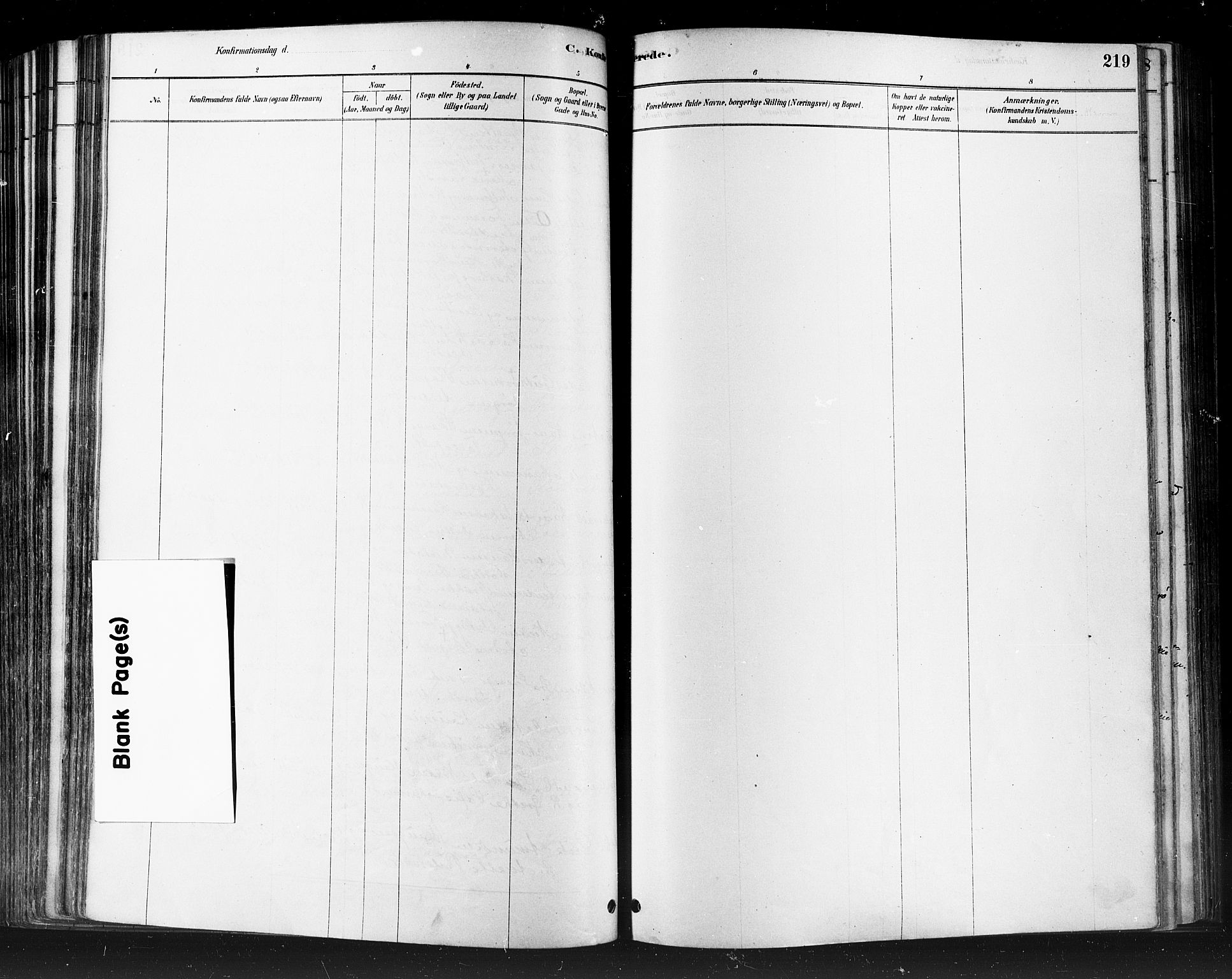 Eiker kirkebøker, SAKO/A-4/F/Fb/L0001: Parish register (official) no. II 1, 1878-1888, p. 219