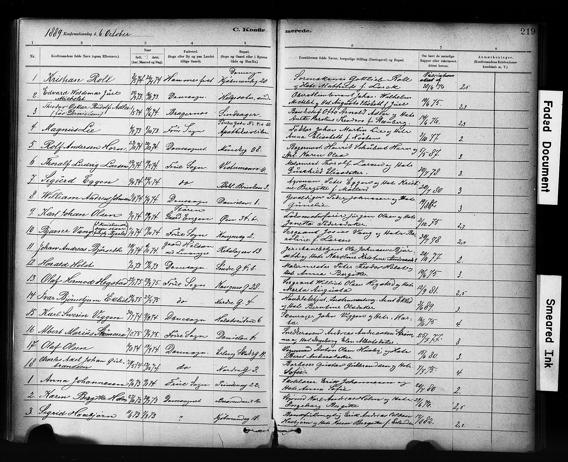 Ministerialprotokoller, klokkerbøker og fødselsregistre - Sør-Trøndelag, AV/SAT-A-1456/601/L0071: Curate's parish register no. 601B04, 1882-1931, p. 219