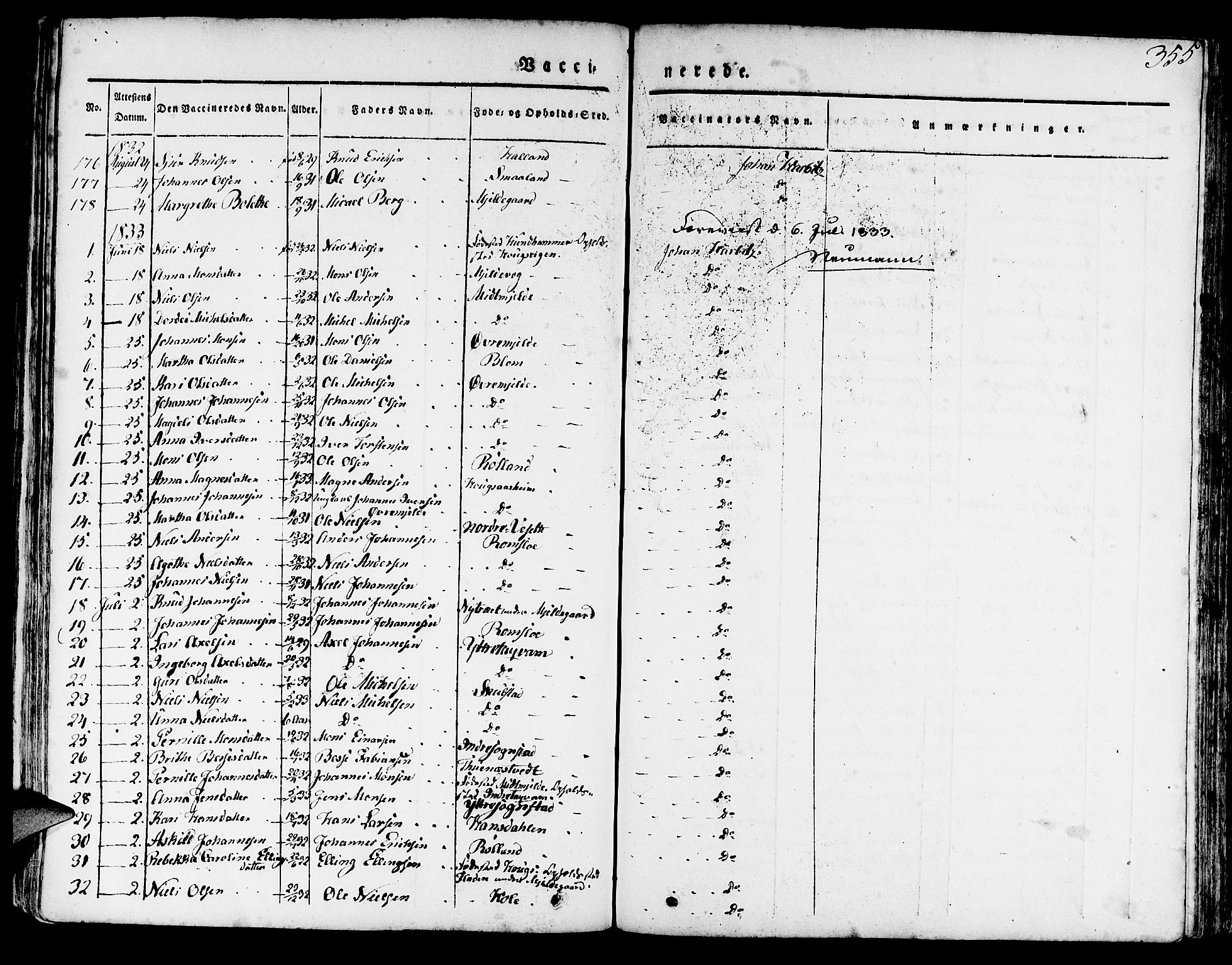 Haus sokneprestembete, SAB/A-75601/H/Haa: Parish register (official) no. A 14, 1827-1838, p. 355