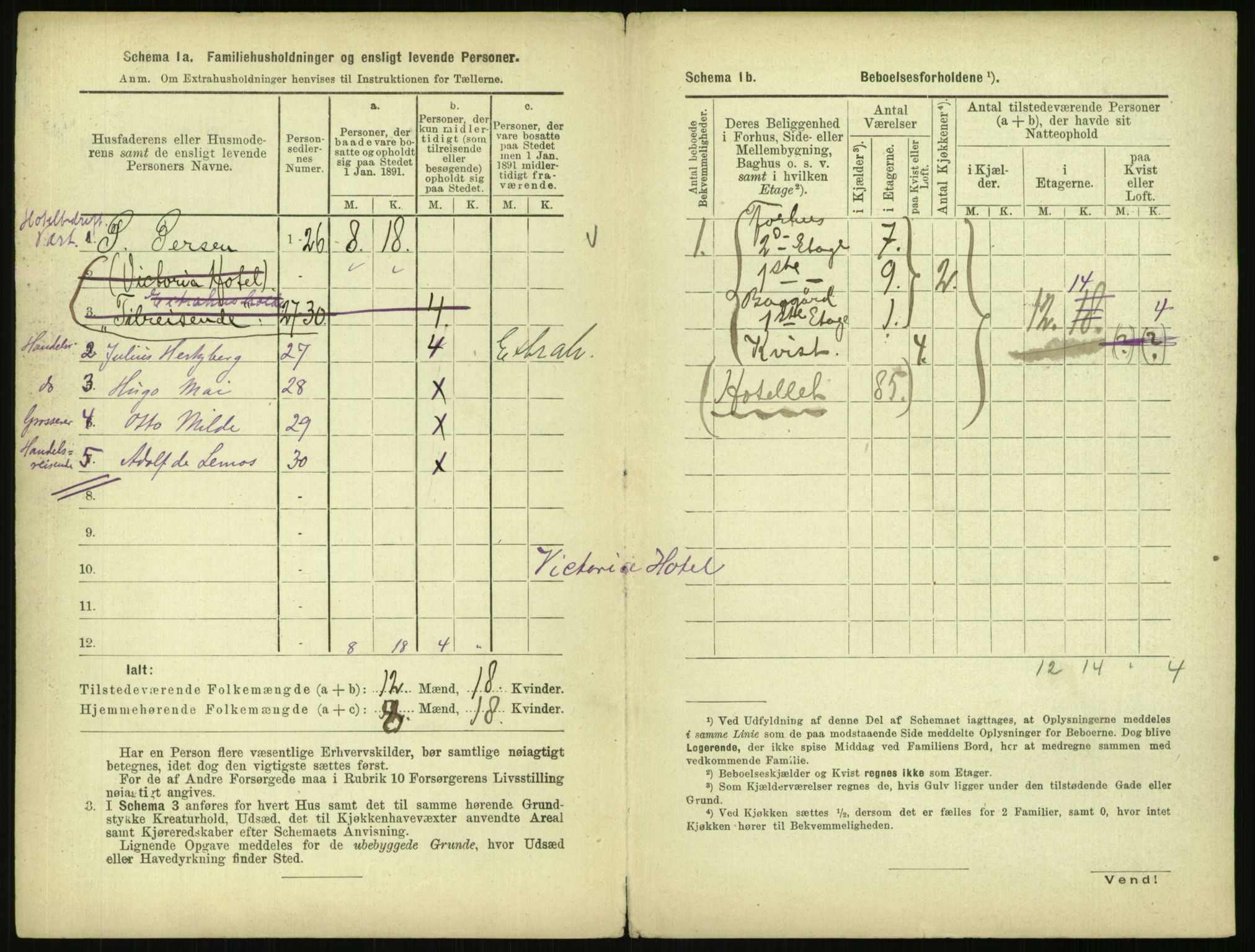 RA, 1891 census for 0301 Kristiania, 1891, p. 1206
