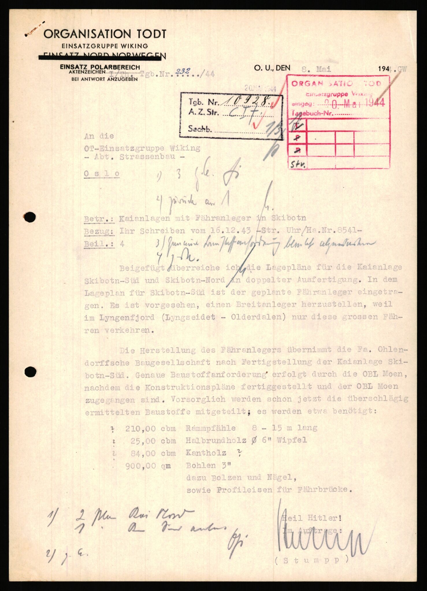 Tyske arkiver, Organisation Todt (OT), Einsatzgruppe Wiking, AV/RA-RAFA-2188/1/E/E2/E2d/L0023: Fähren und Anlegen, 1942-1944, p. 48