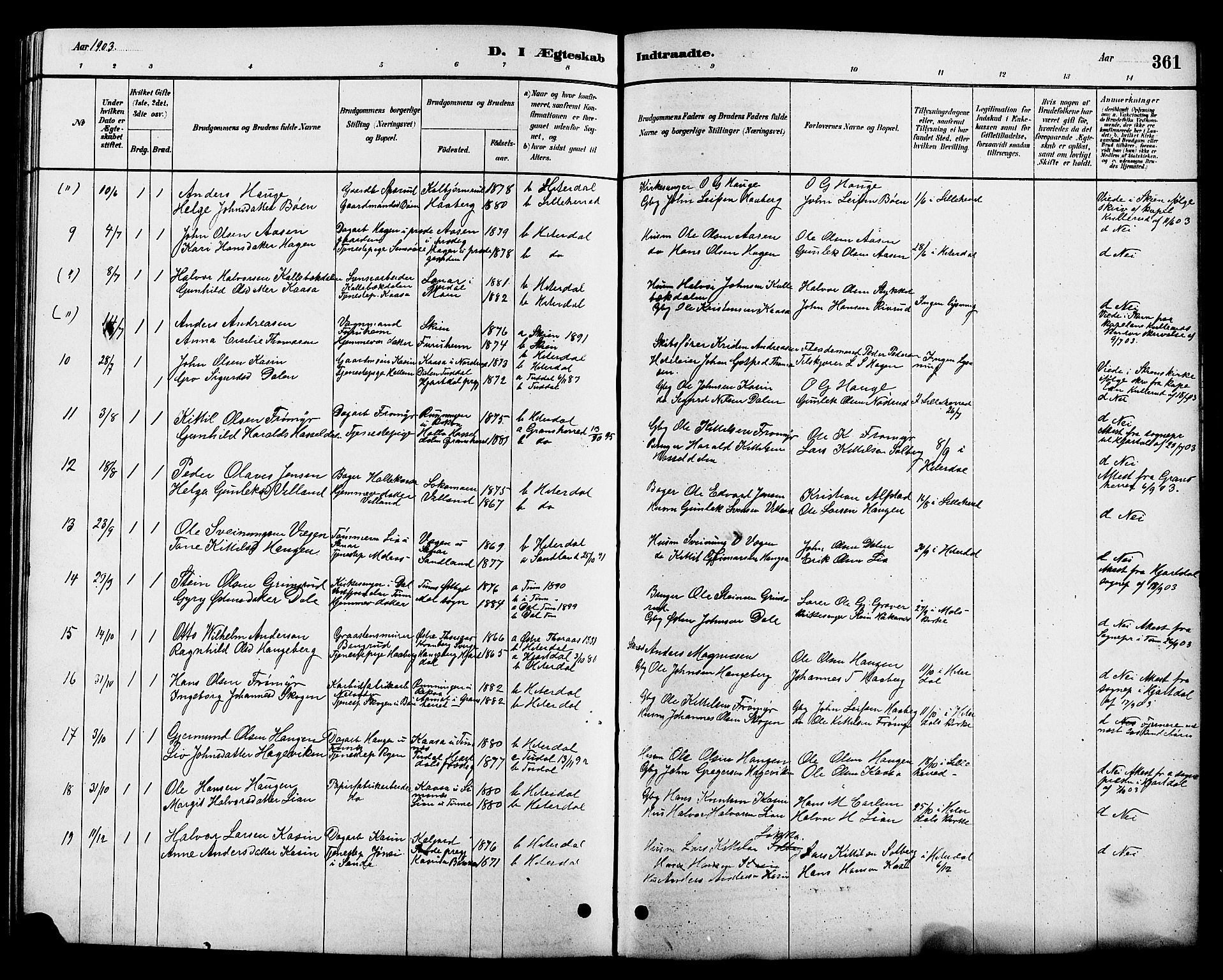 Heddal kirkebøker, AV/SAKO-A-268/G/Ga/L0002: Parish register (copy) no. I 2, 1879-1908, p. 361