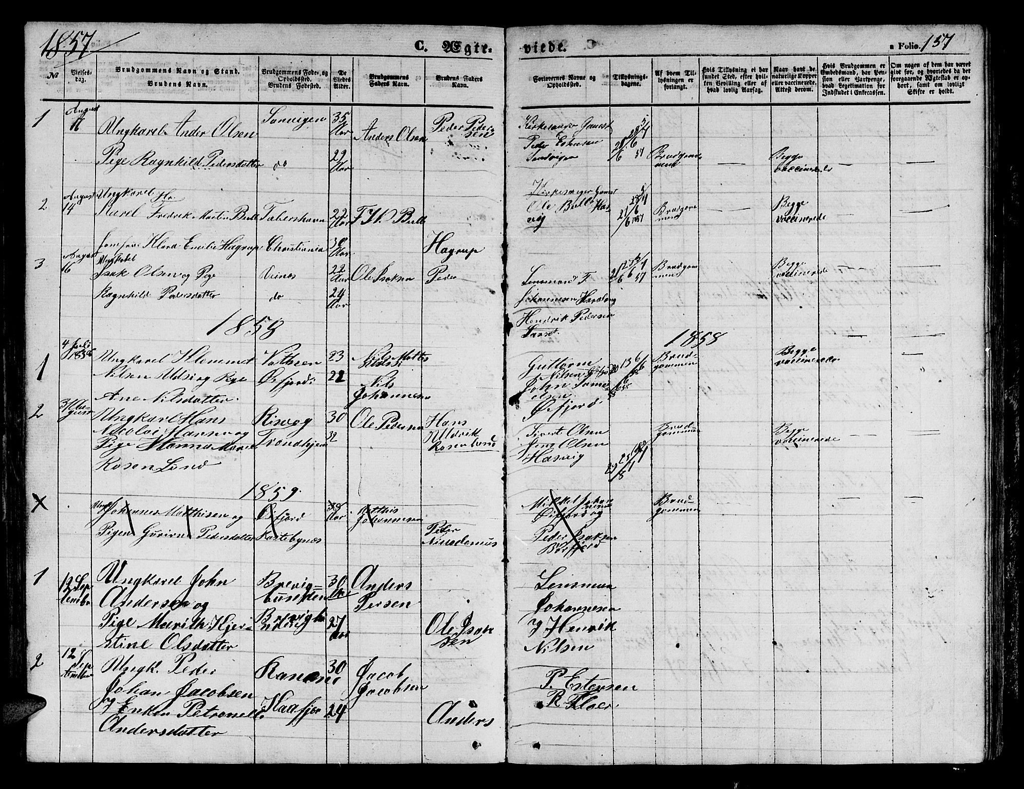 Loppa sokneprestkontor, AV/SATØ-S-1339/H/Hb/L0003klokker: Parish register (copy) no. 3, 1853-1880, p. 157