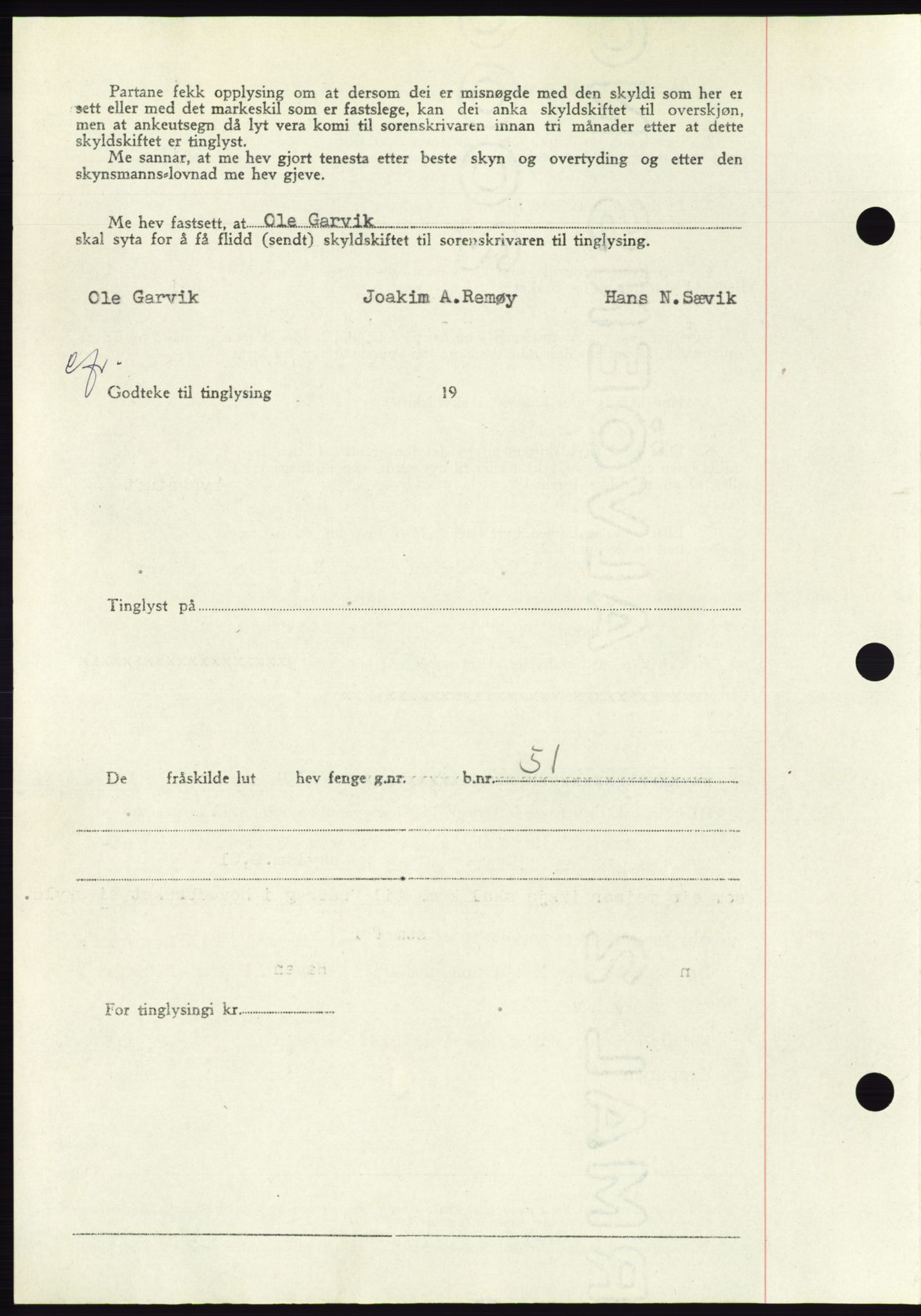 Søre Sunnmøre sorenskriveri, AV/SAT-A-4122/1/2/2C/L0083: Mortgage book no. 9A, 1948-1949, Diary no: : 1397/1948