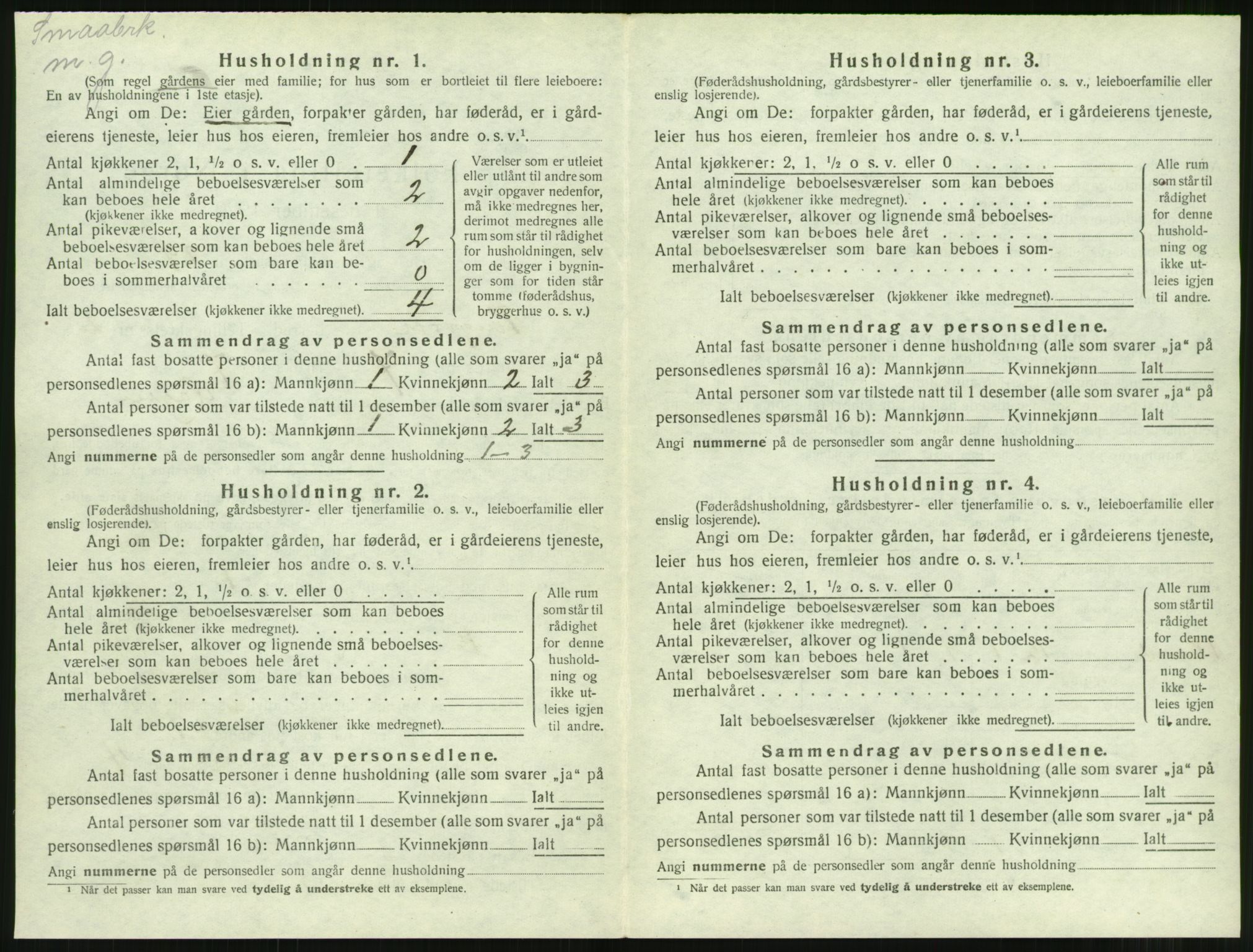 SAT, 1920 census for Tingvoll, 1920, p. 135