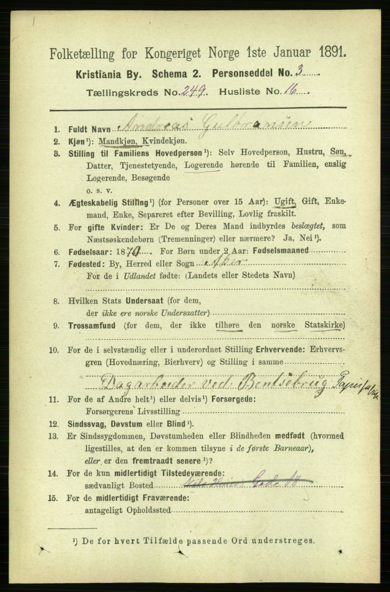 RA, 1891 census for 0301 Kristiania, 1891, p. 152636