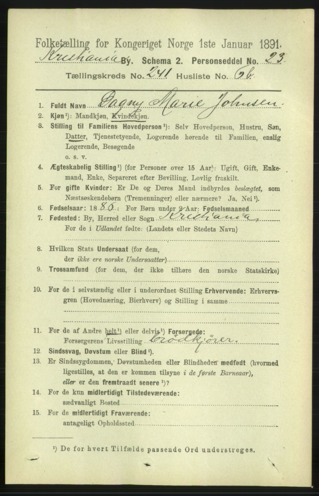 RA, 1891 census for 0301 Kristiania, 1891, p. 141942