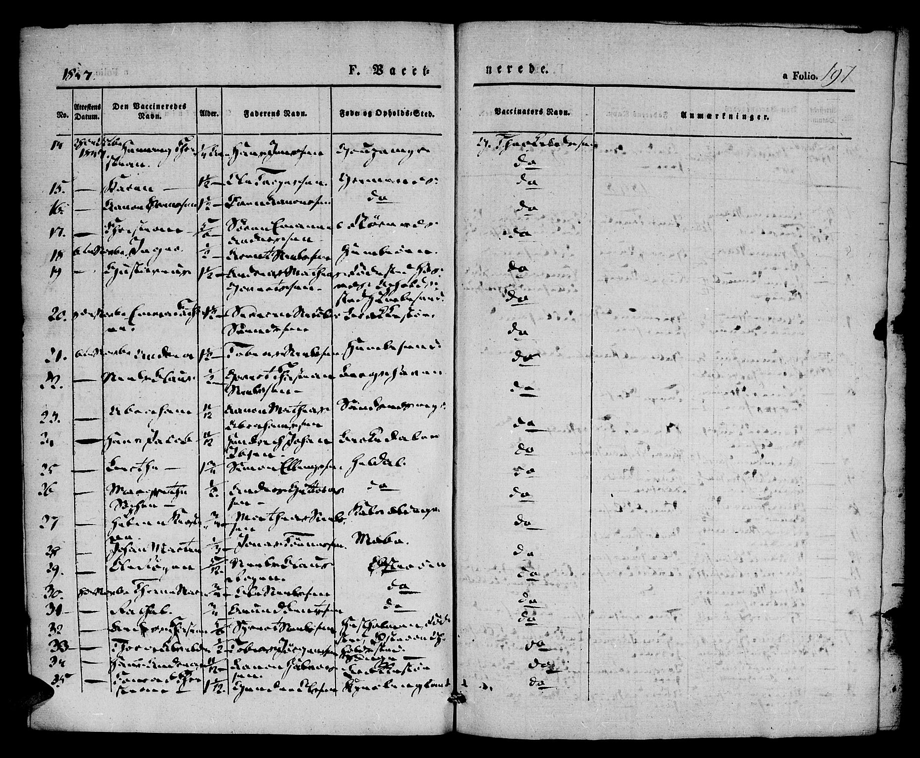 Vestre Moland sokneprestkontor, AV/SAK-1111-0046/F/Fa/Fab/L0005: Parish register (official) no. A 5, 1841-1849, p. 197