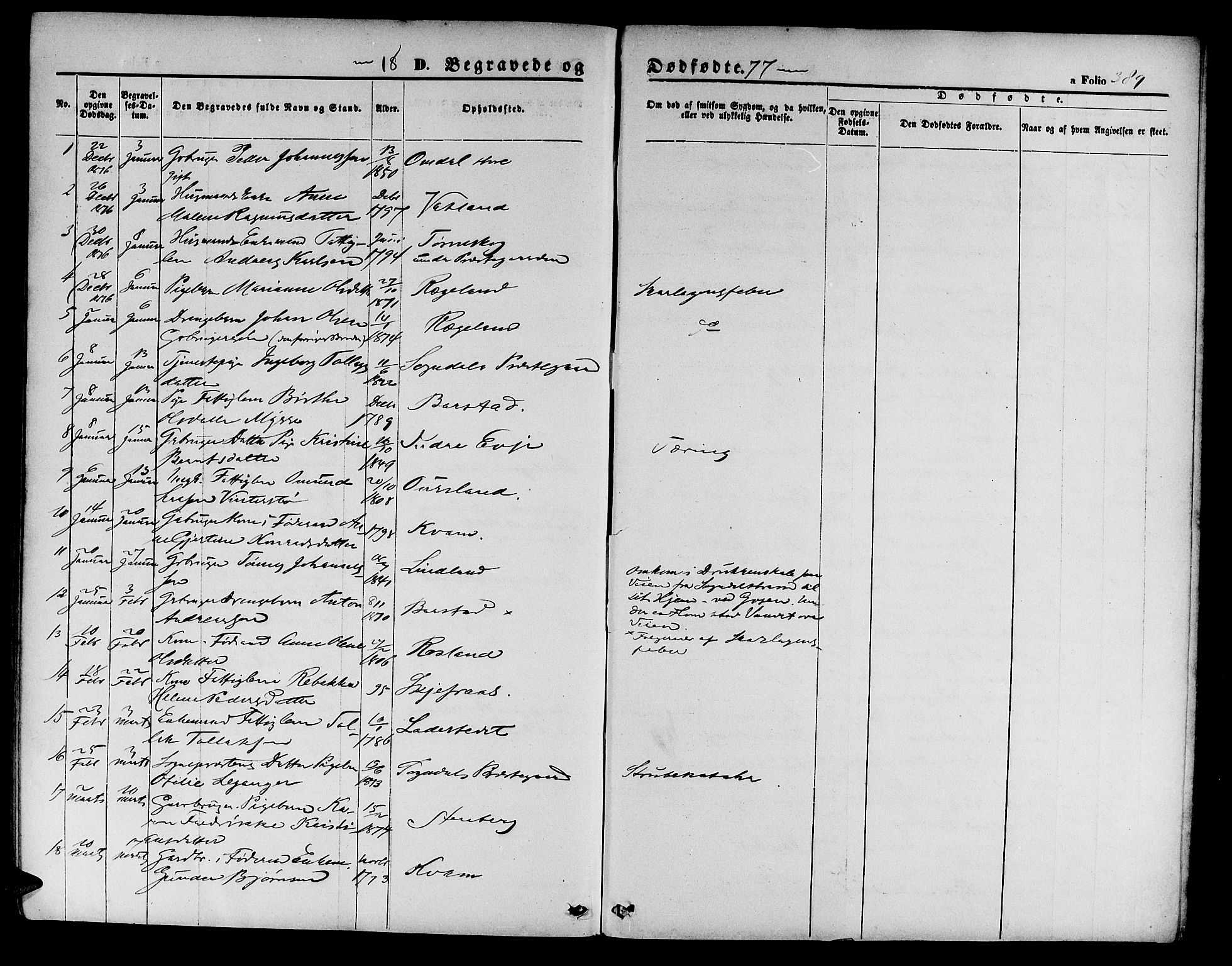 Sokndal sokneprestkontor, SAST/A-101808: Parish register (copy) no. B 3, 1865-1879, p. 389